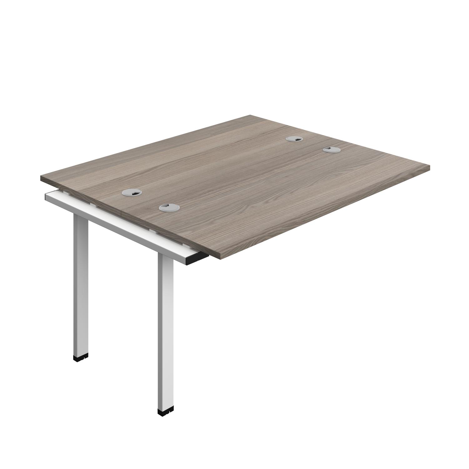 Synergy Bench Extension with Cable Ports: 2 Person : 1400 700 Grey Oak/White