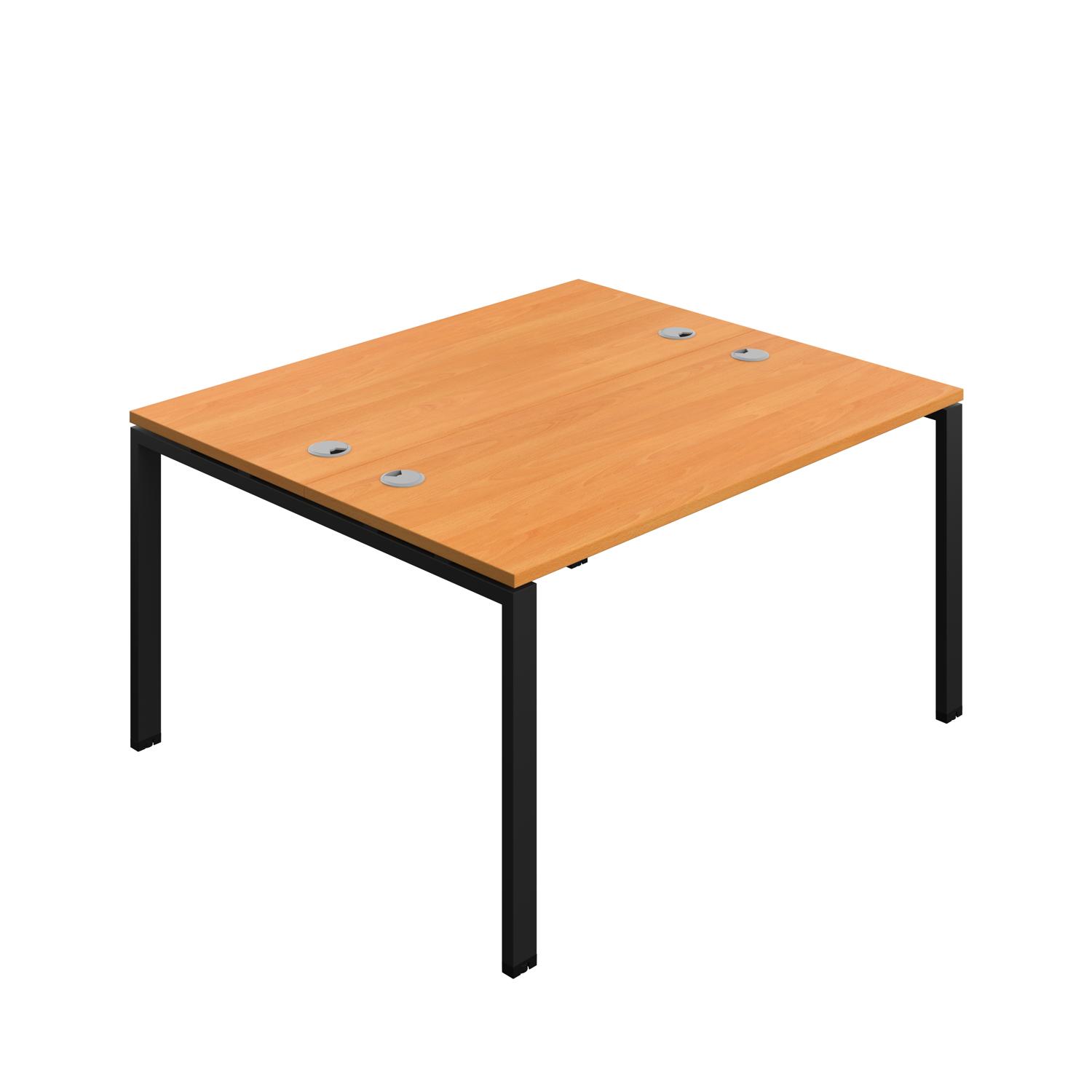 Synergy Bench with Cable Ports: 2 Person : Goal Post Leg : 1400 700 Beech/Black