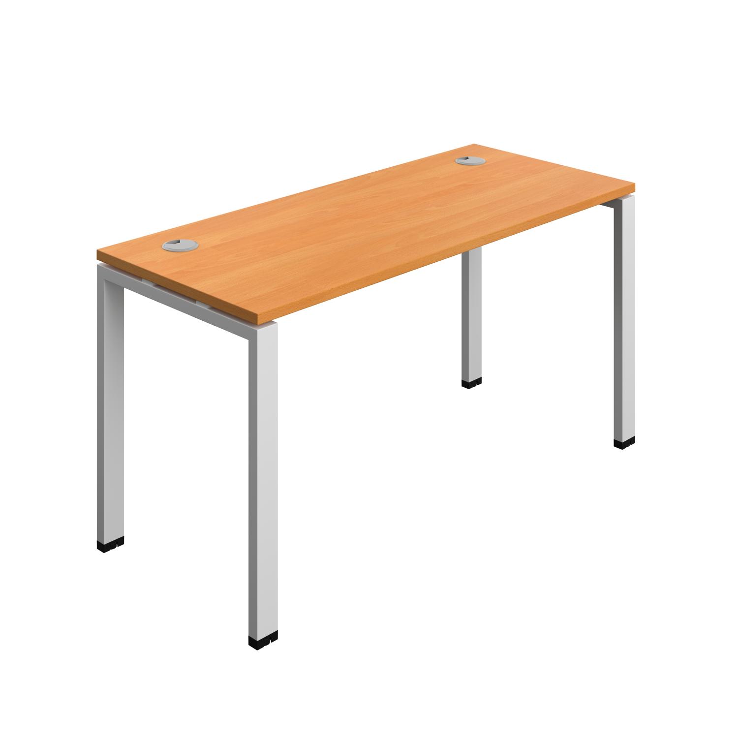 Synergy Bench with Cable Ports: 1 Person : Goal Post Leg : 1400 700 Beech/Silver