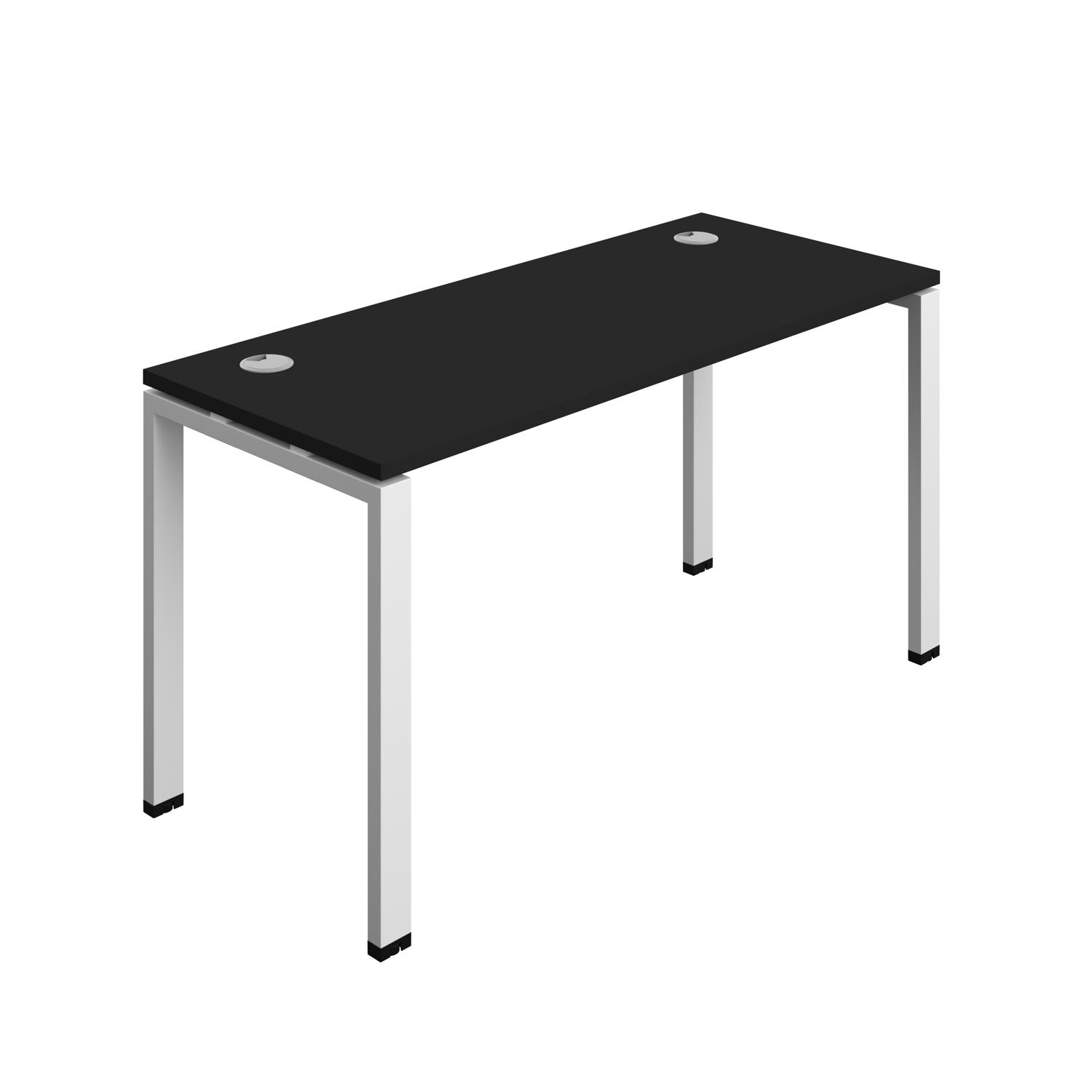 Synergy Bench with Cable Ports: 1 Person : Goal Post Leg : 1400 700 Black/White