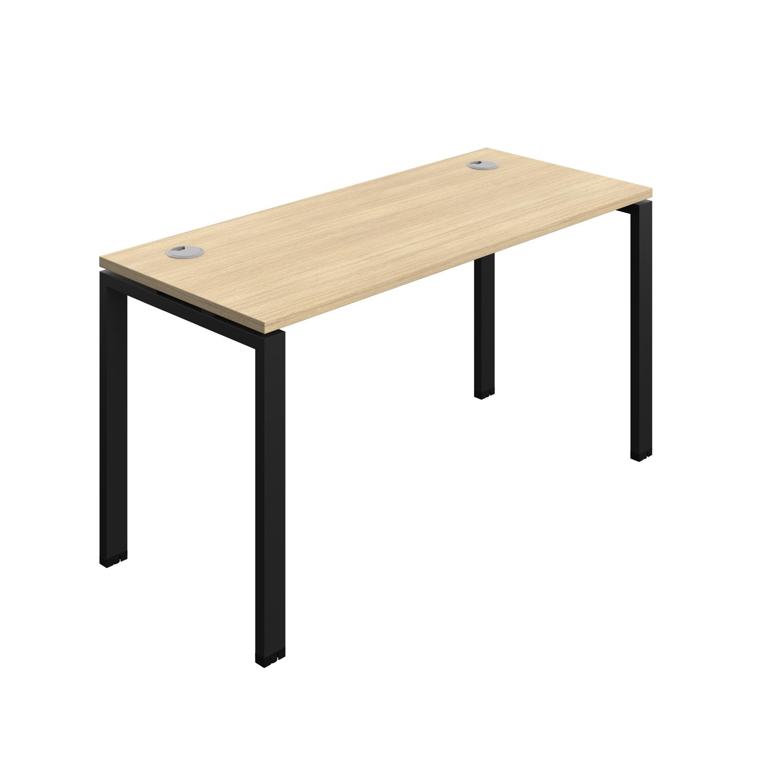 Synergy Bench with Cable Ports: 1 Person : Goal Post Leg : 1400 700 Nova Oak/Black