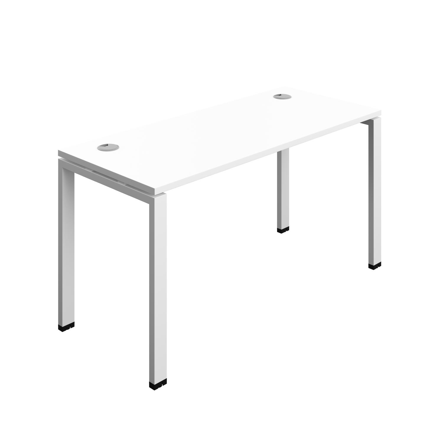 Synergy Bench with Cable Ports: 1 Person : Goal Post Leg : 1400 700 White/White