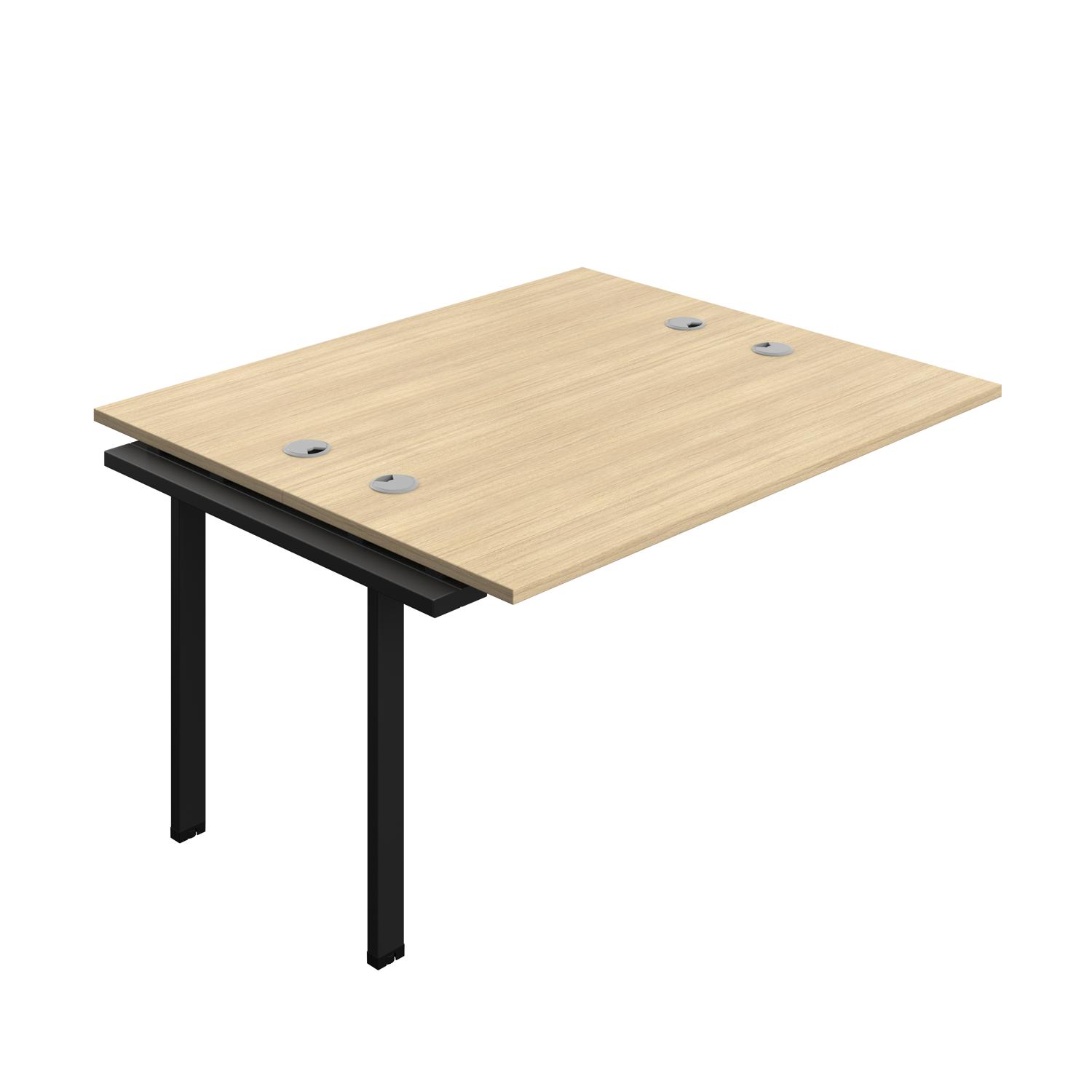 Synergy Bench Extension with Cable Ports: 2 Person : 1400 700 Nova Oak/Black