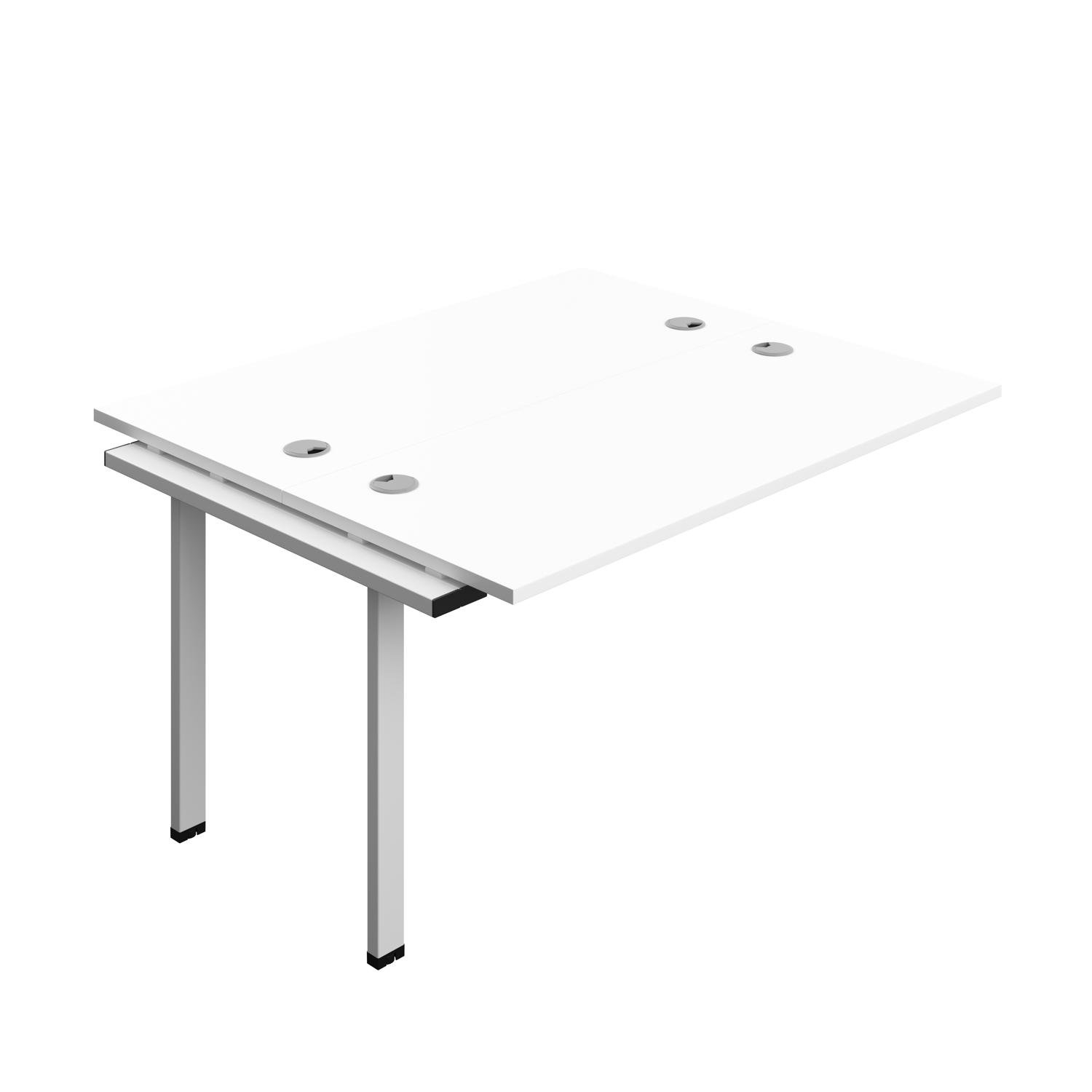 Synergy Bench Extension with Cable Ports: 2 Person : 1400 700 White/Silver