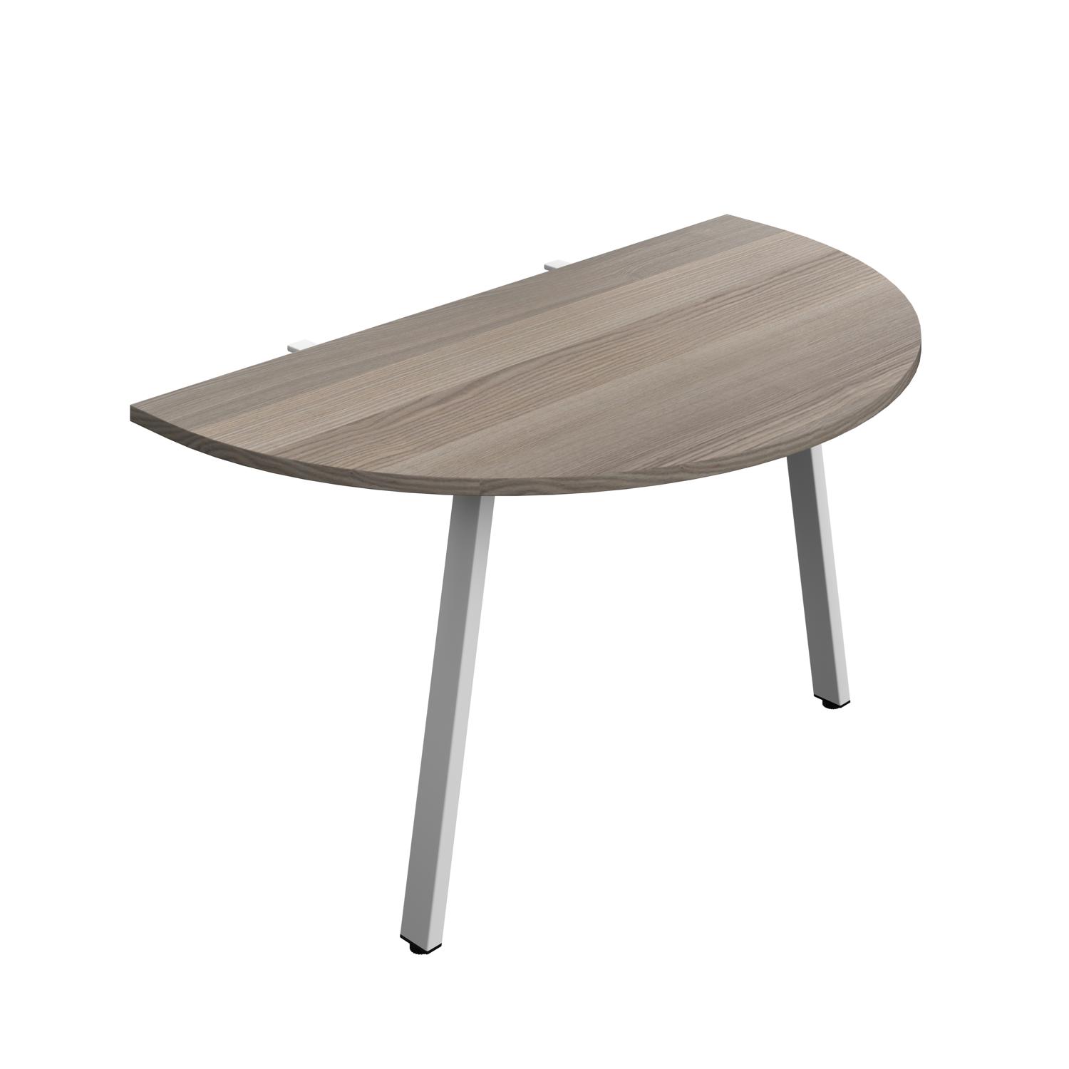 Synergy Screen Depth D-End Single Person Bench : A-Frame Leg : 1400 800 Grey Oak/Silver