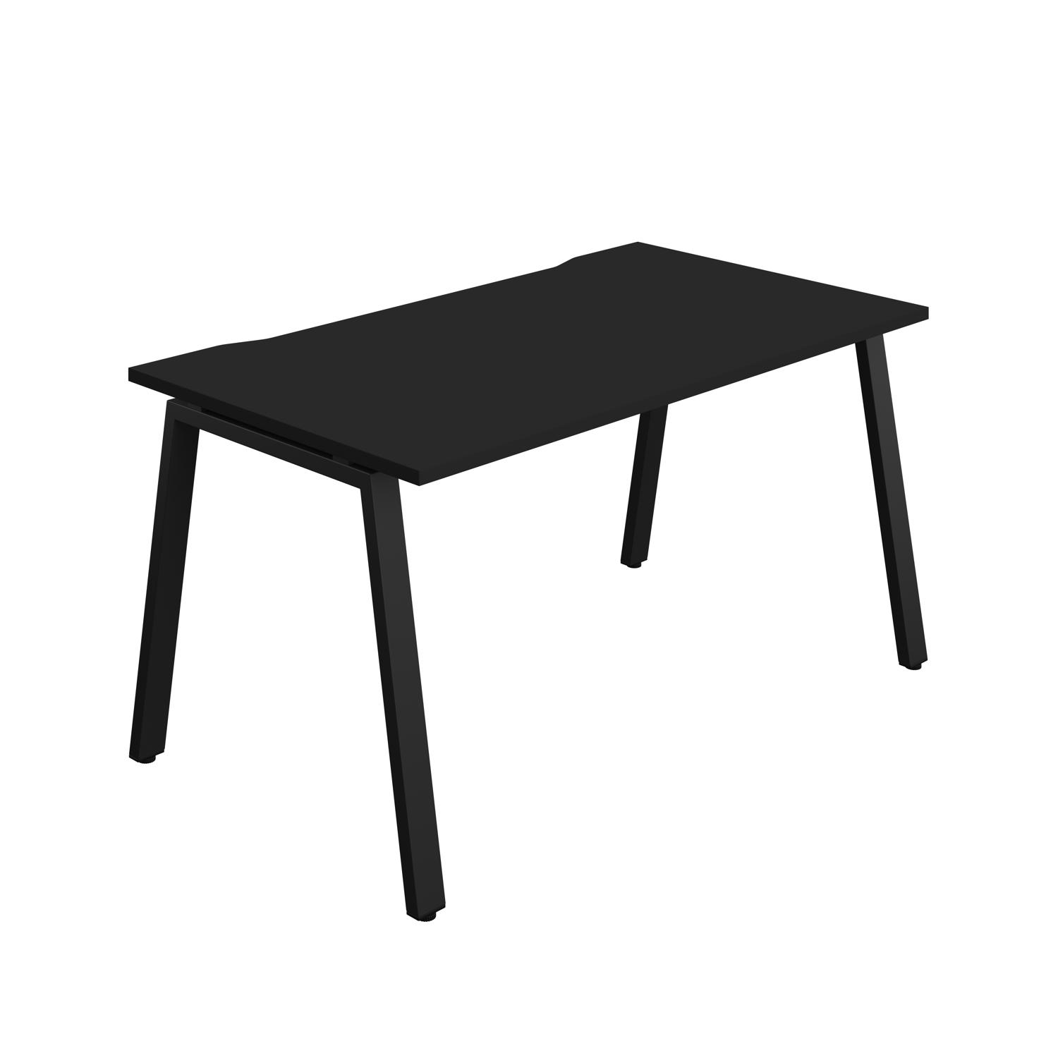 Synergy Bench with Cut Out: 1 Person : A-Frame Leg : 1400 800 Black/Black
