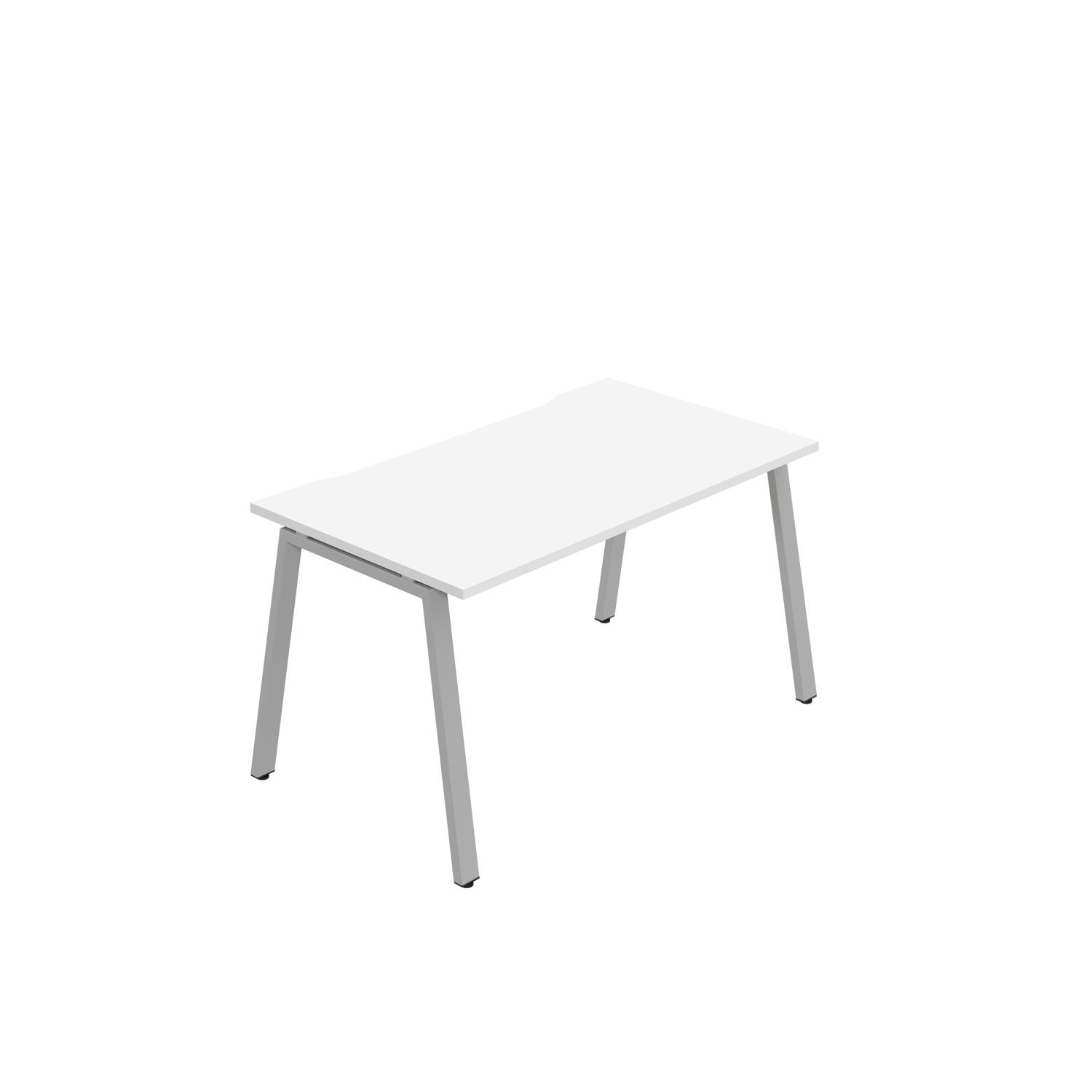 Synergy Bench with Cut Out: 1 Person : A-Frame Leg : 1400 800 White/Silver Synergy Bench with Cut Out: 1 Person : A-Frame Leg : 1400 800 White/Silver