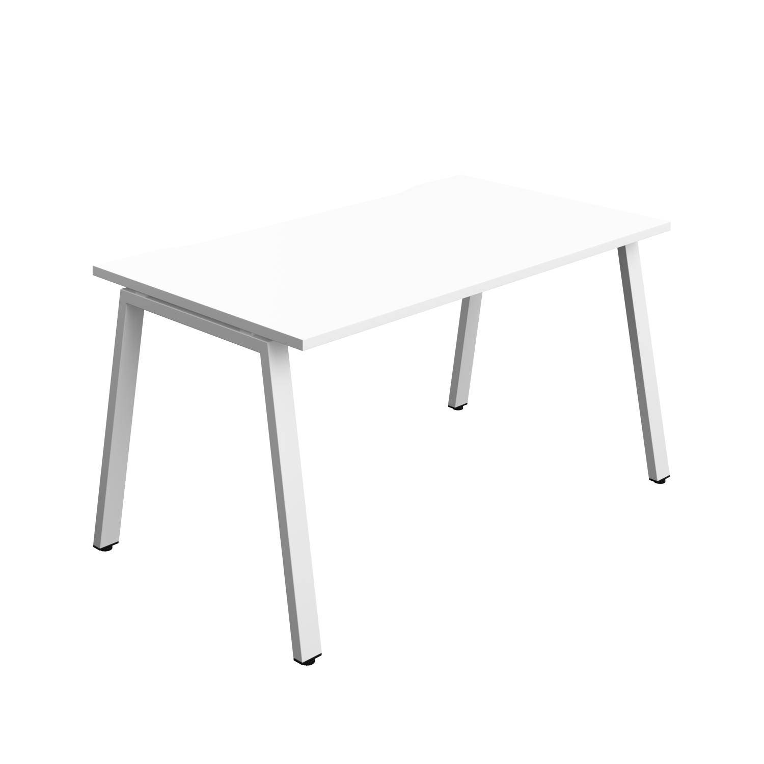 Synergy Bench with Cut Out: 1 Person : A-Frame Leg : 1400 800 White/White