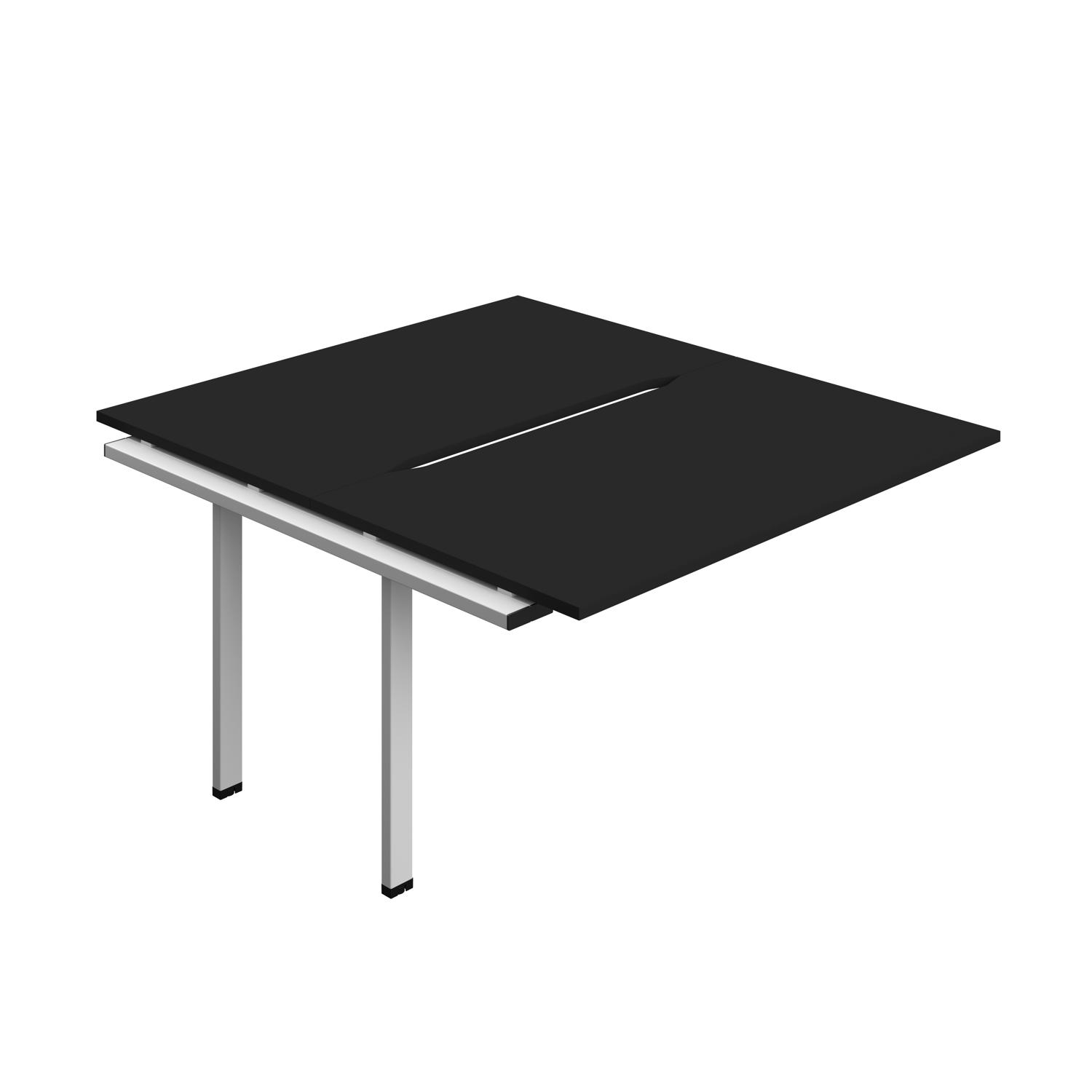 Synergy Bench Extension with Cut Out: 2 Person : 1400 800 Black/Silver