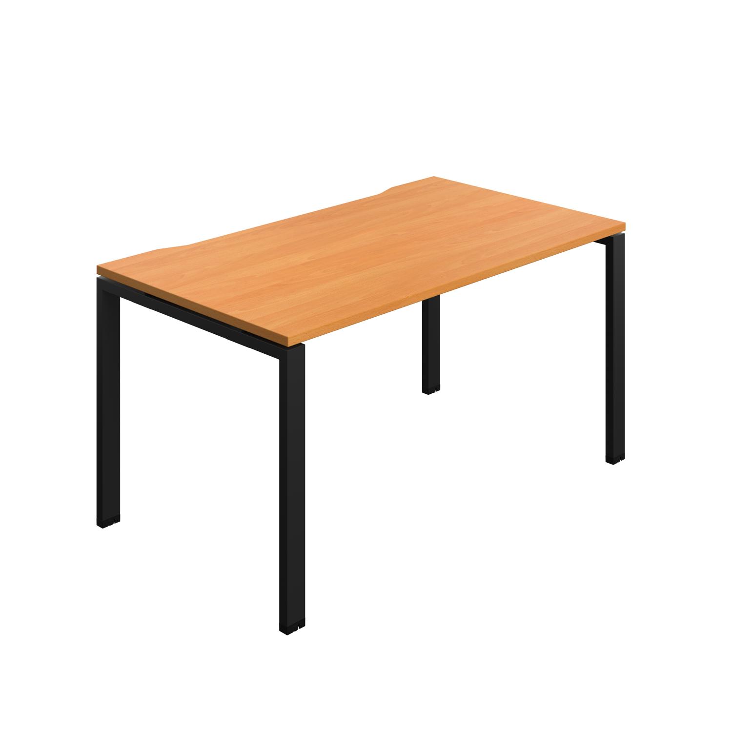 Synergy Bench with Cut Out: 1 Person : Goal Post Leg : 1400 800 Beech/Black