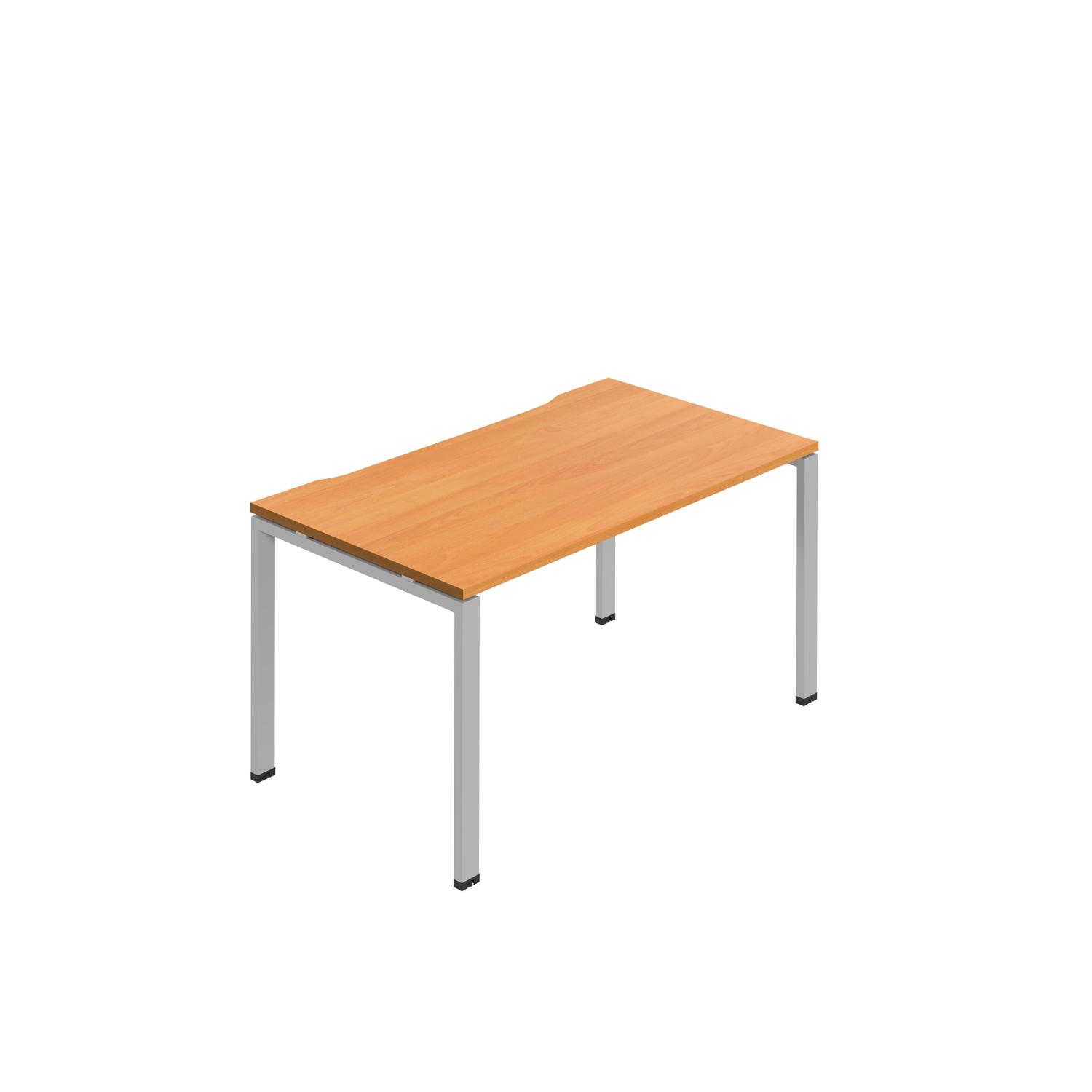 Synergy Bench with Cut Out: 1 Person : Goal Post Leg : 1400 800 Beech/Silver