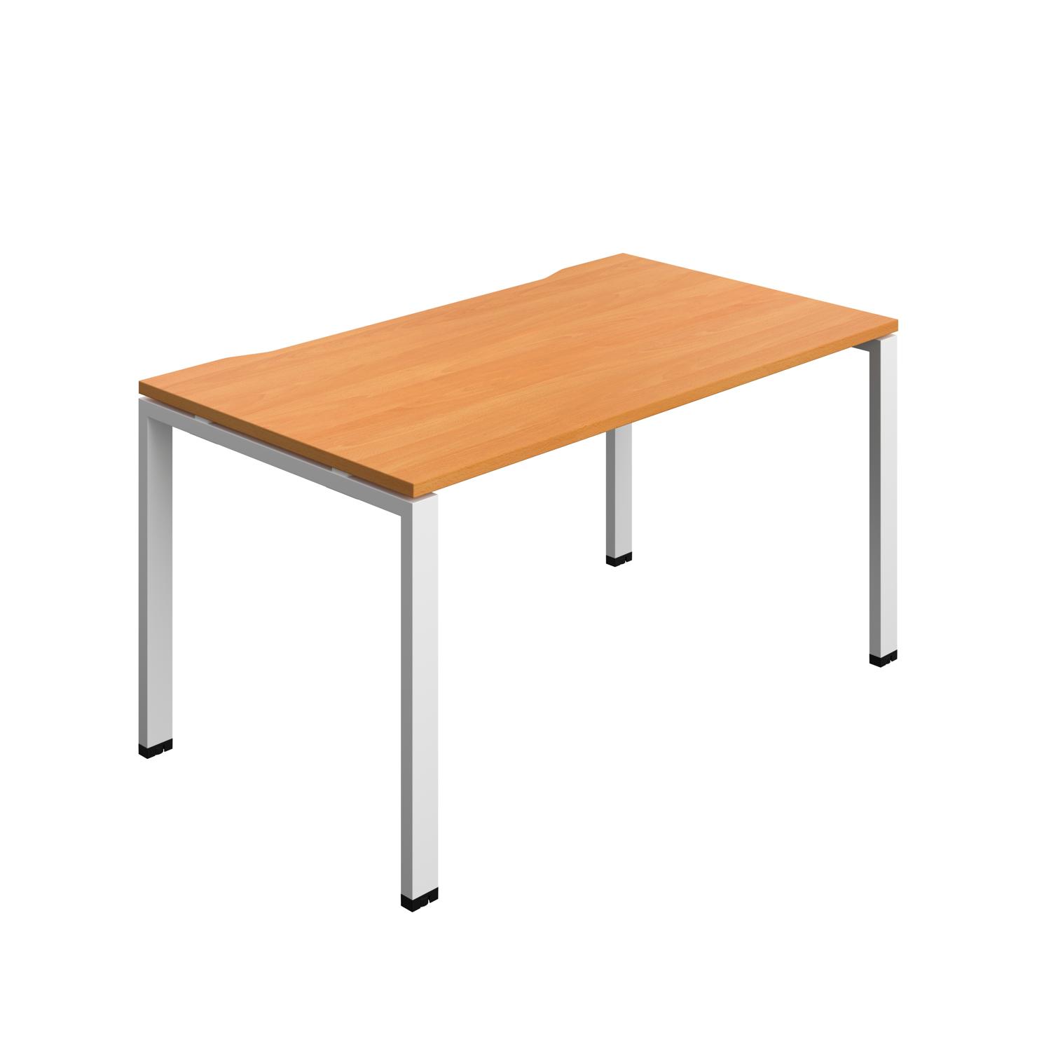 Synergy Bench with Cut Out: 1 Person : Goal Post Leg : 1400 800 Beech/White