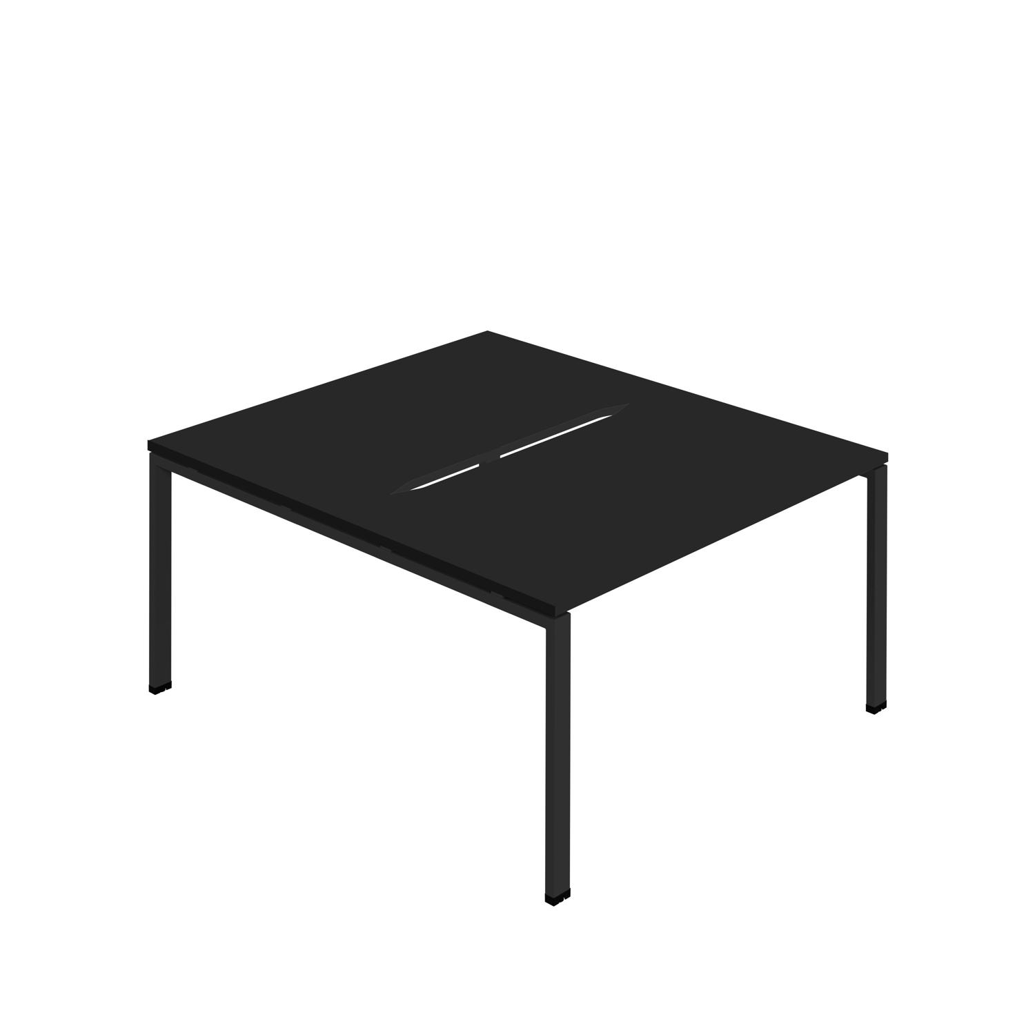 Synergy Bench with Cut Out: 2 Person : Goal Post Leg : 1400 800 Black/Black