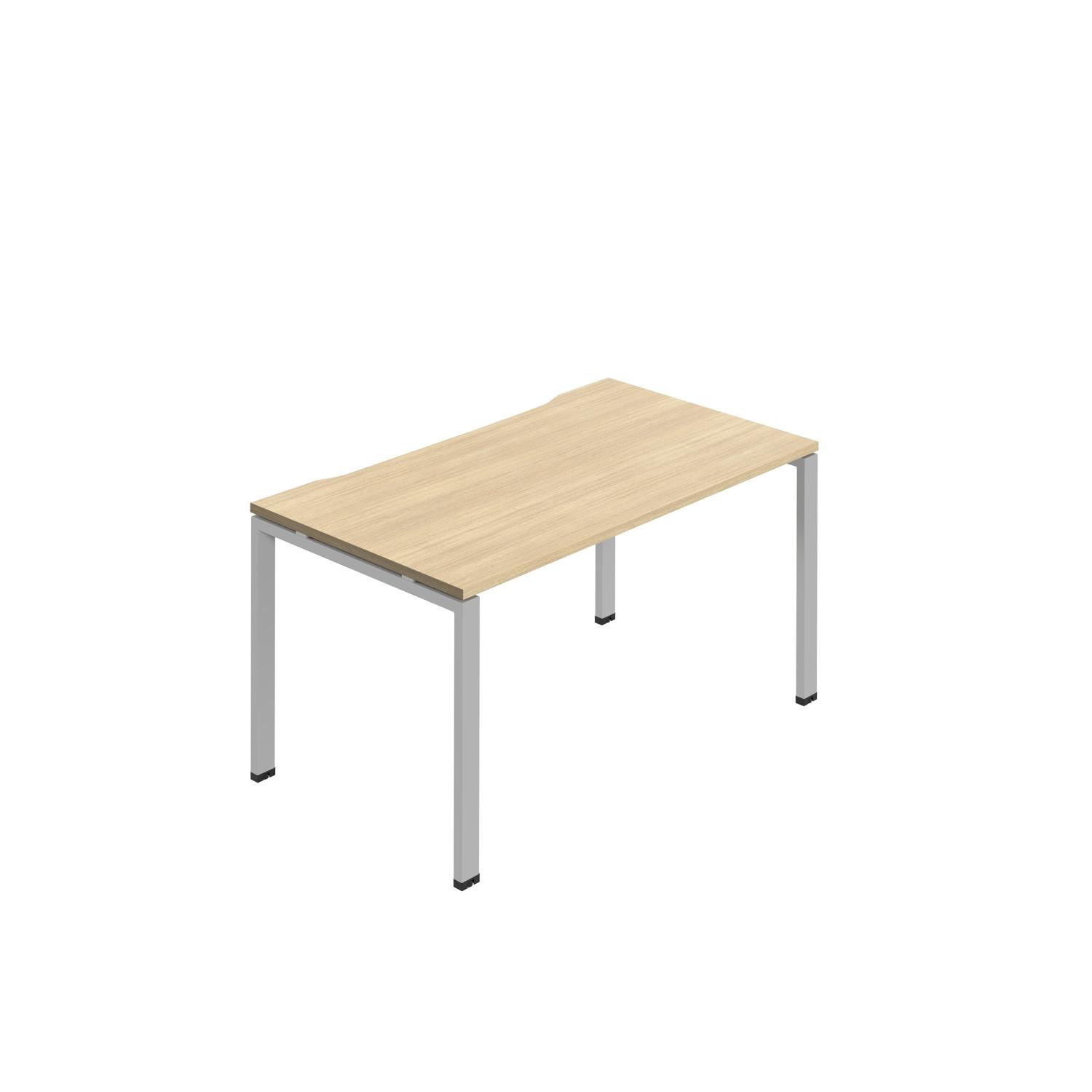 Synergy Bench with Cut Out: 1 Person : Goal Post Leg : 1400 800 Nova Oak/Silver Synergy Bench with Cut Out: 1 Person : Goal Post Leg : 1400 800 Nova Oak/Silver