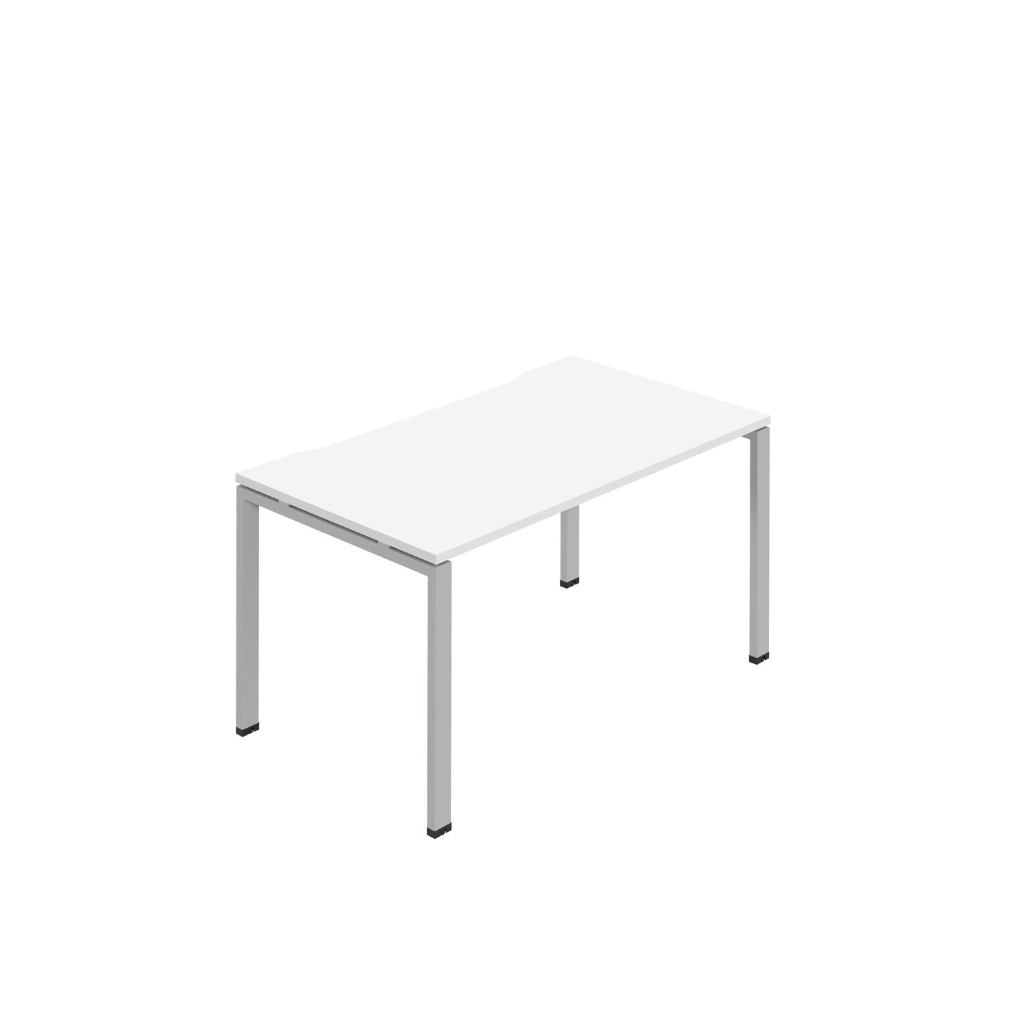 Synergy Bench with Cut Out: 1 Person : Goal Post Leg : 1400 800 White/Silver