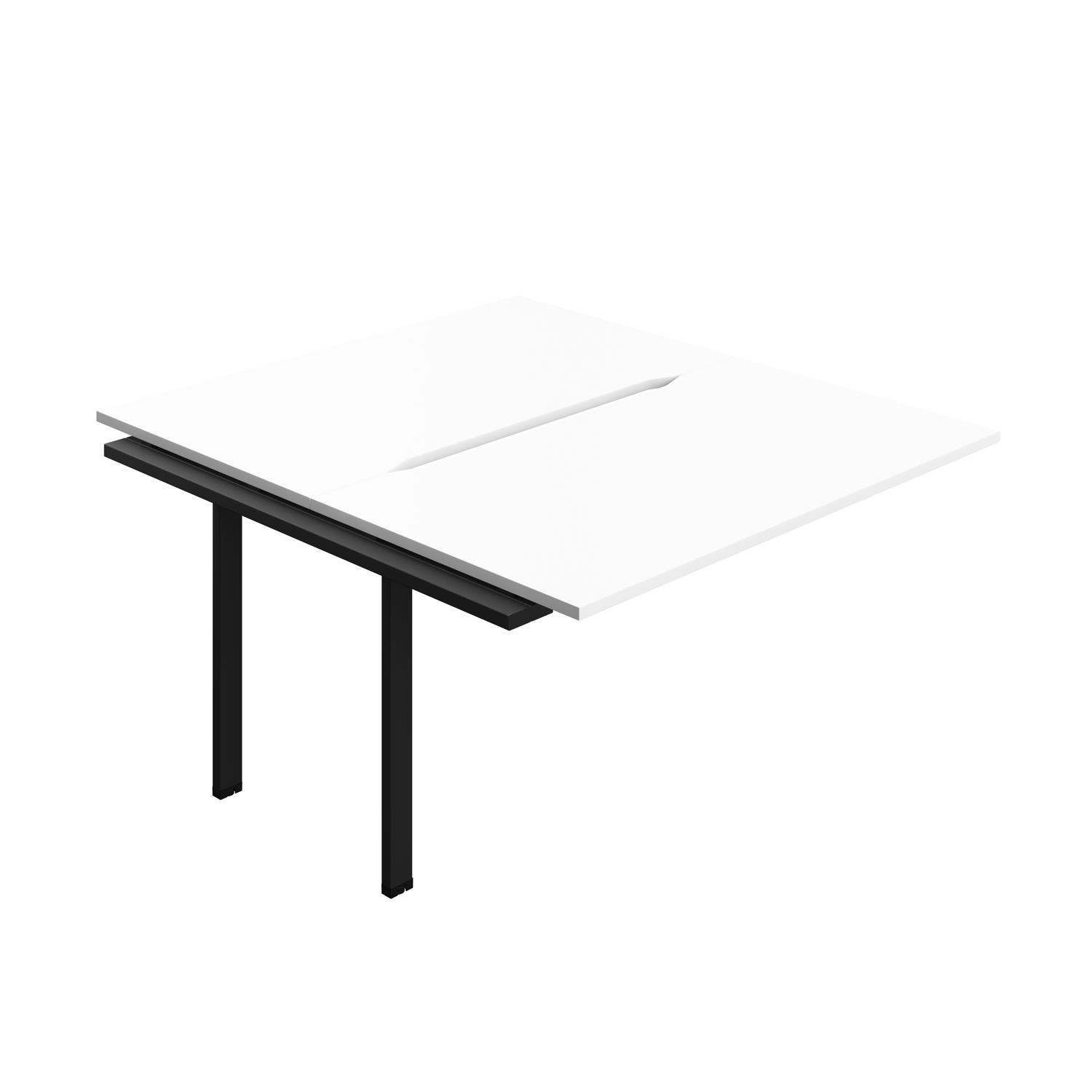 Synergy Bench Extension with Cut Out: 2 Person : 1400 800 White/Black