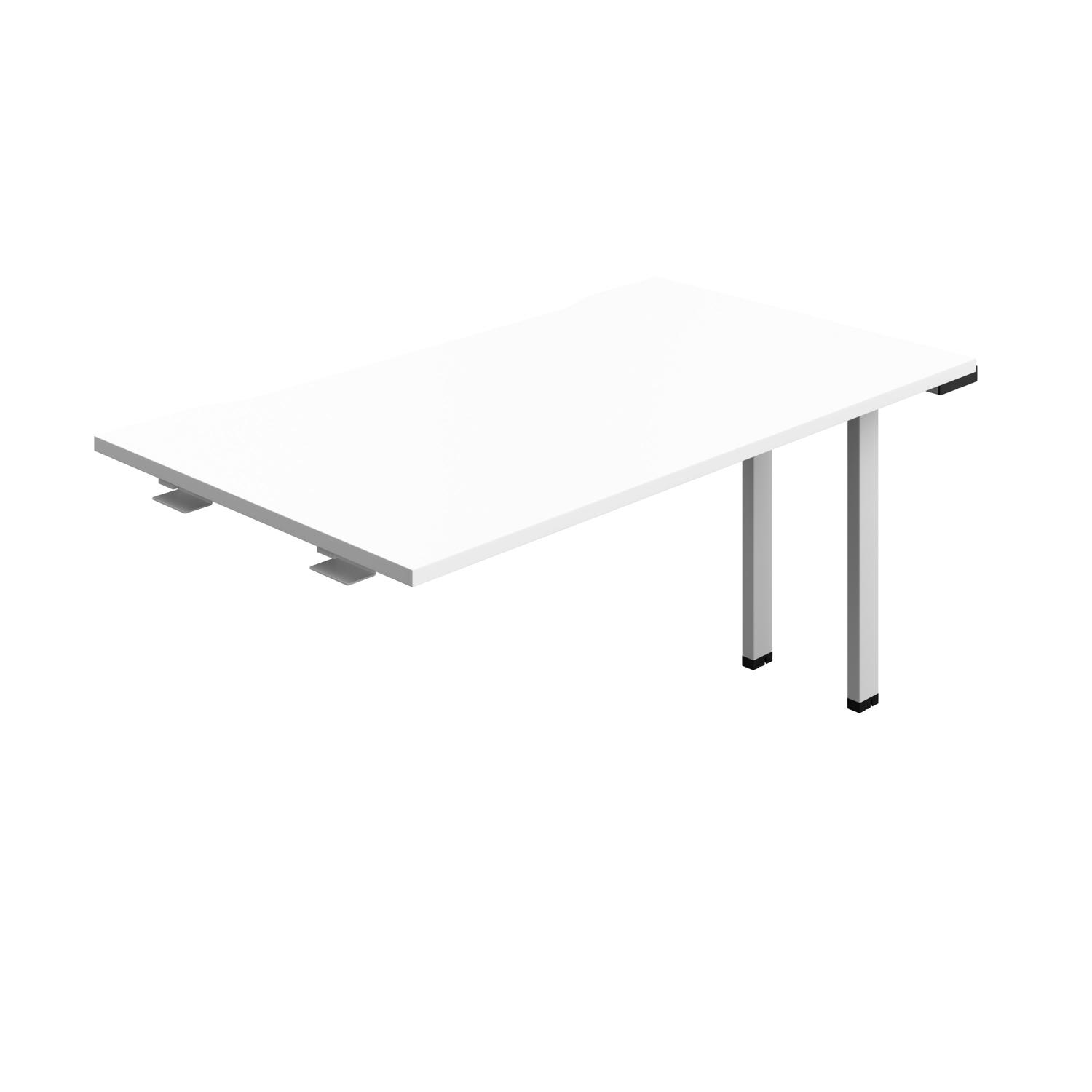 Synergy Bench Extension with Cut Out: 1 Person : 1400 800 White/Silver