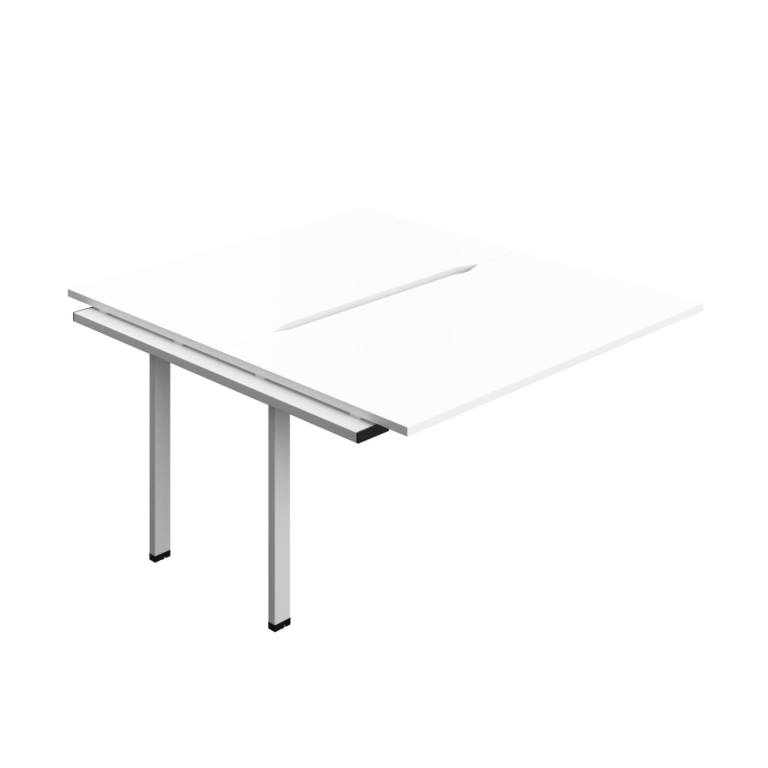 Synergy Bench Extension with Cut Out: 2 Person : 1400 800 White/Silver Synergy Bench Extension with Cut Out: 2 Person : 1400 800 White/Silver