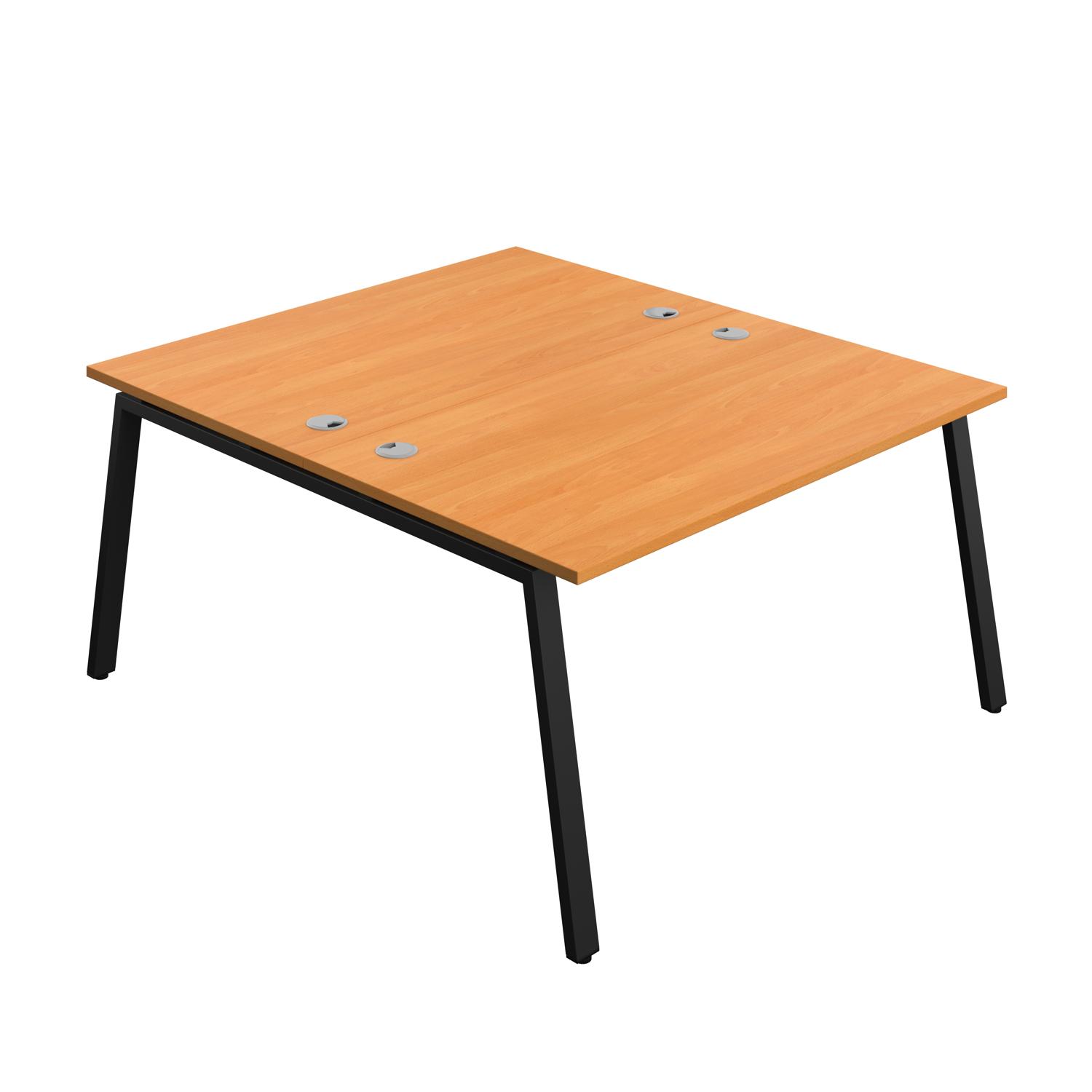 Synergy Bench with Cable Ports: 2 Person : A-Frame Leg : 1400 800 Beech/Black