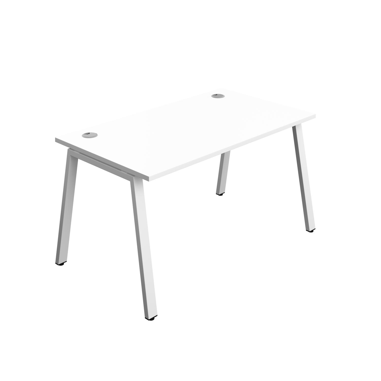 Synergy Bench with Cable Ports: 1 Person : A-Frame Leg : 1400 800 White/White