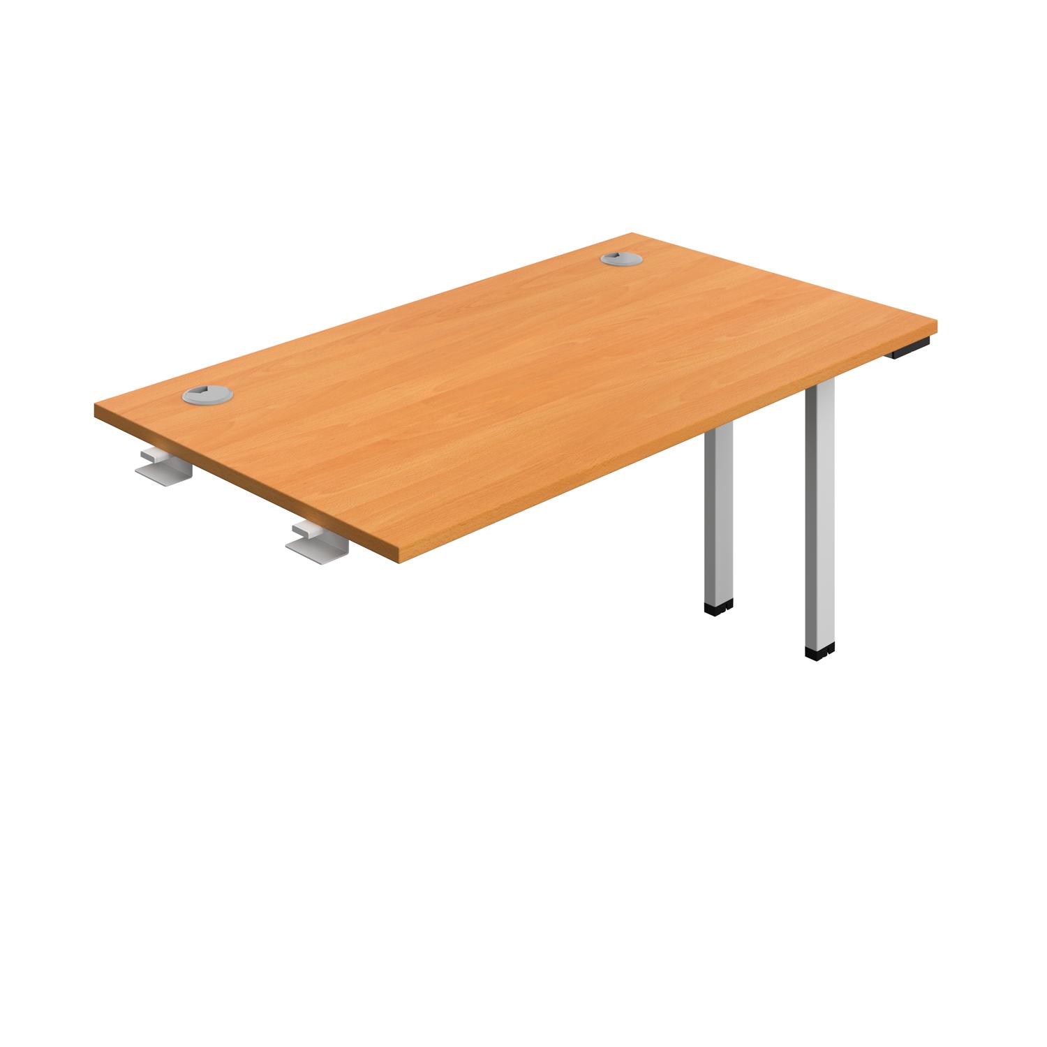 Synergy Bench Extension with Cable Ports: 1 Person : 1400 800 Beech/Silver