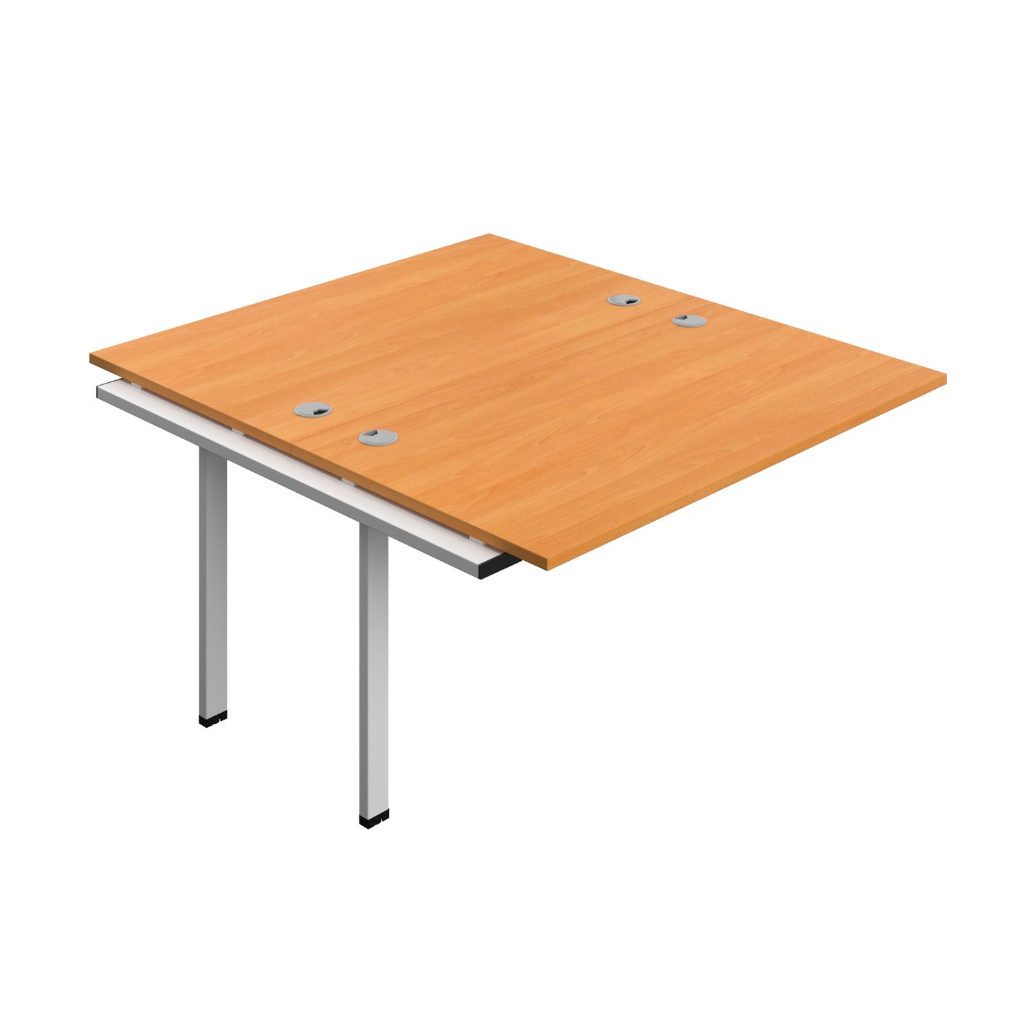 Synergy Bench Extension with Cable Ports: 2 Person : 1400 800 Beech/White