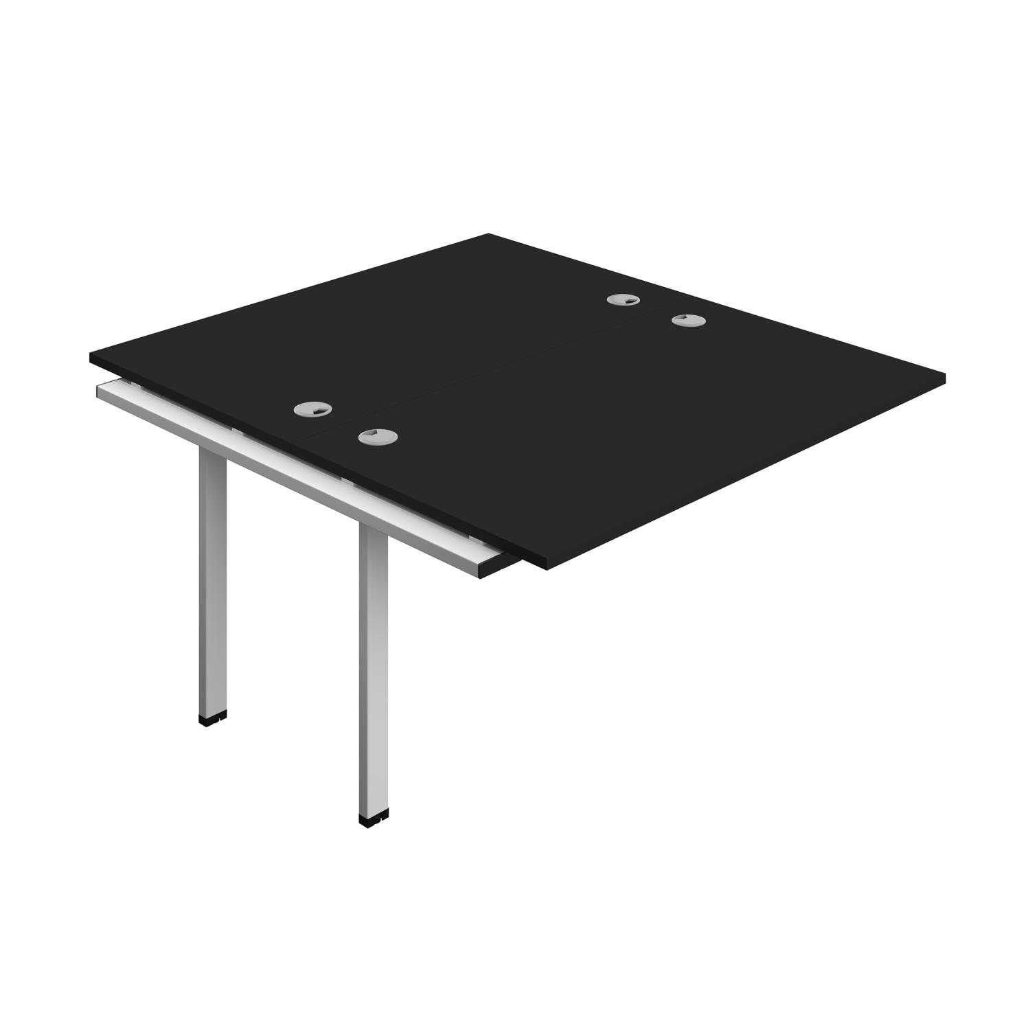 Synergy Bench Extension with Cable Ports: 2 Person : 1400 800 Black/White