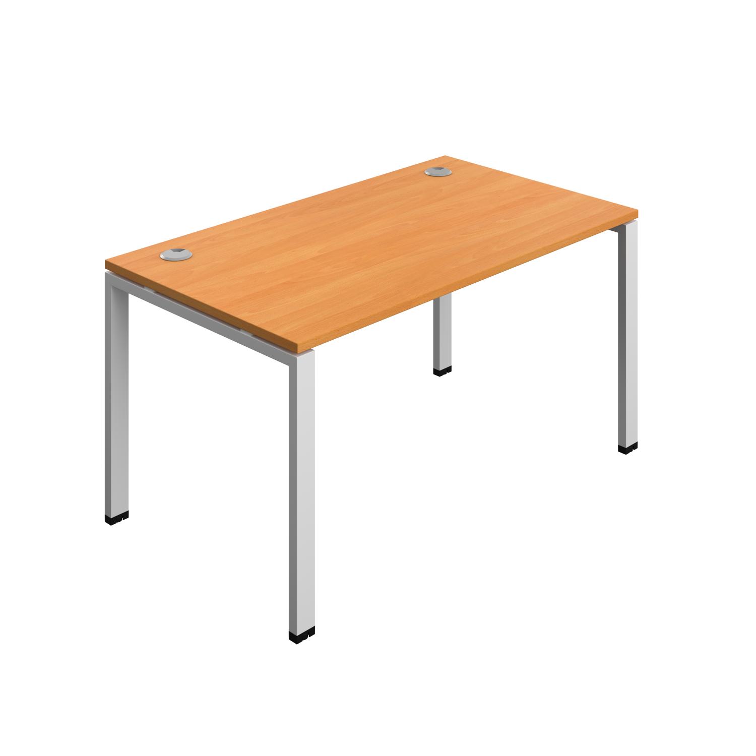 Synergy Bench with Cable Ports: 1 Person : Goal Post Leg : 1400 800 Beech/Silver