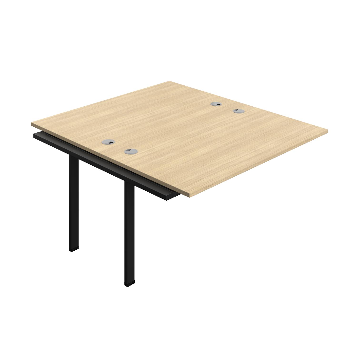 Synergy Bench Extension with Cable Ports: 2 Person : 1400 800 Nova Oak/Silver