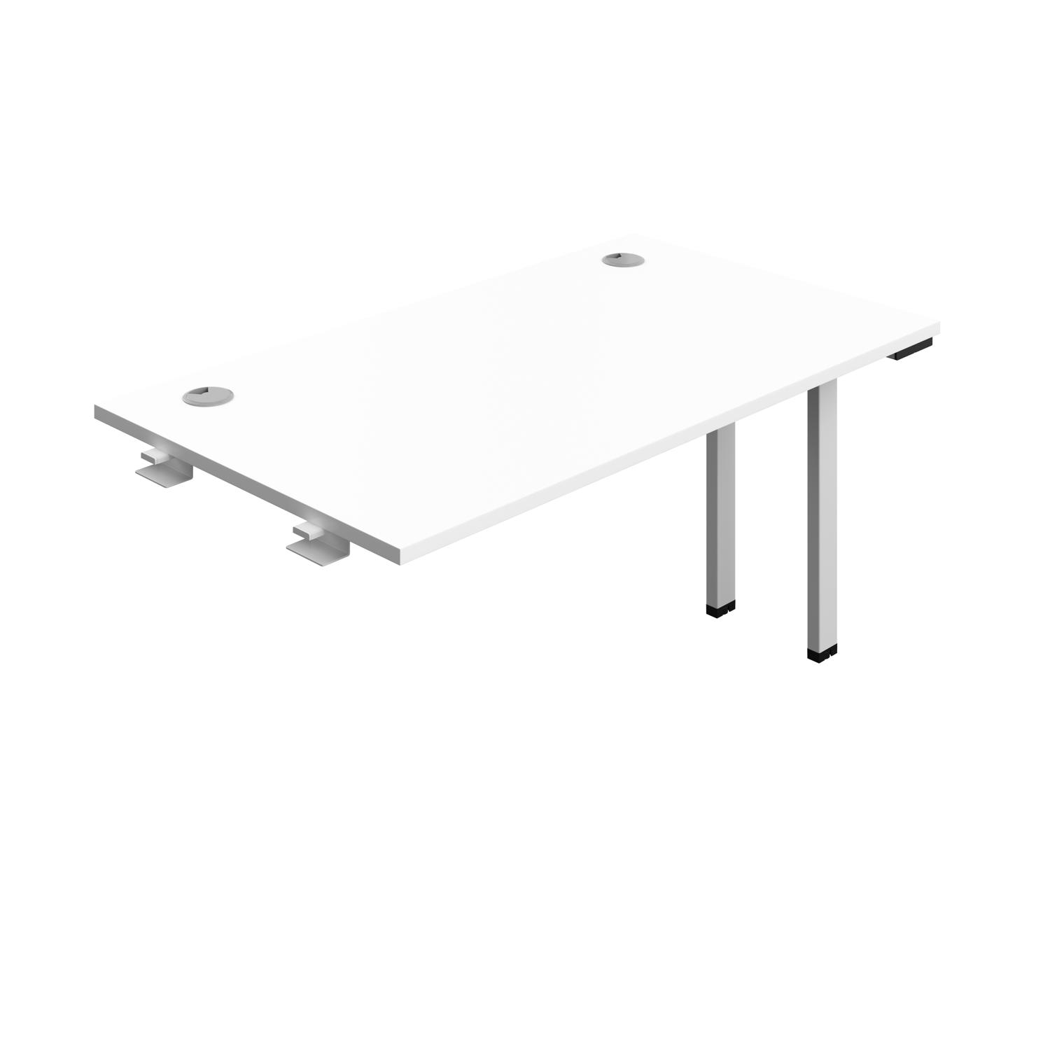Synergy Bench Extension with Cable Ports: 1 Person : 1400 800 White/Silver
