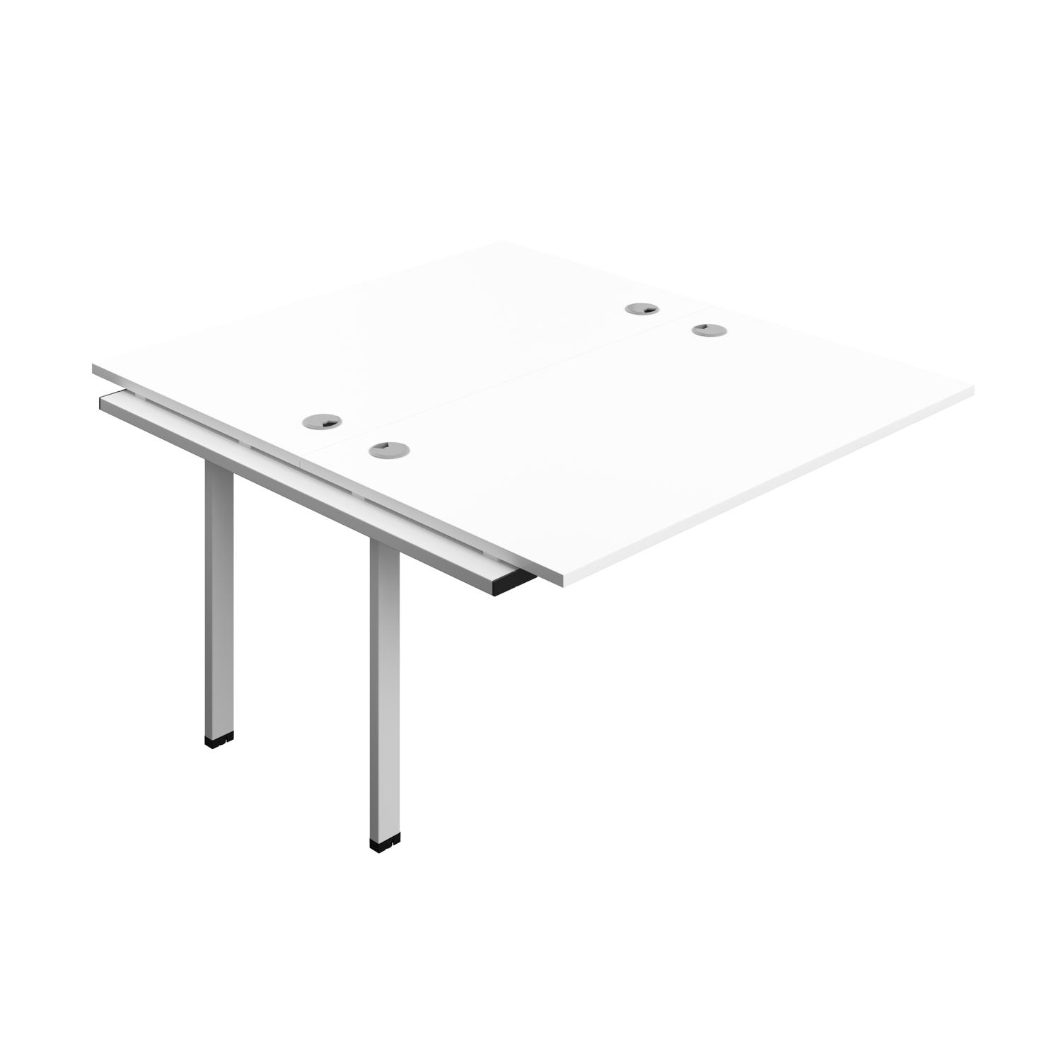 Synergy Bench Extension with Cable Ports: 2 Person : 1400 800 White/White