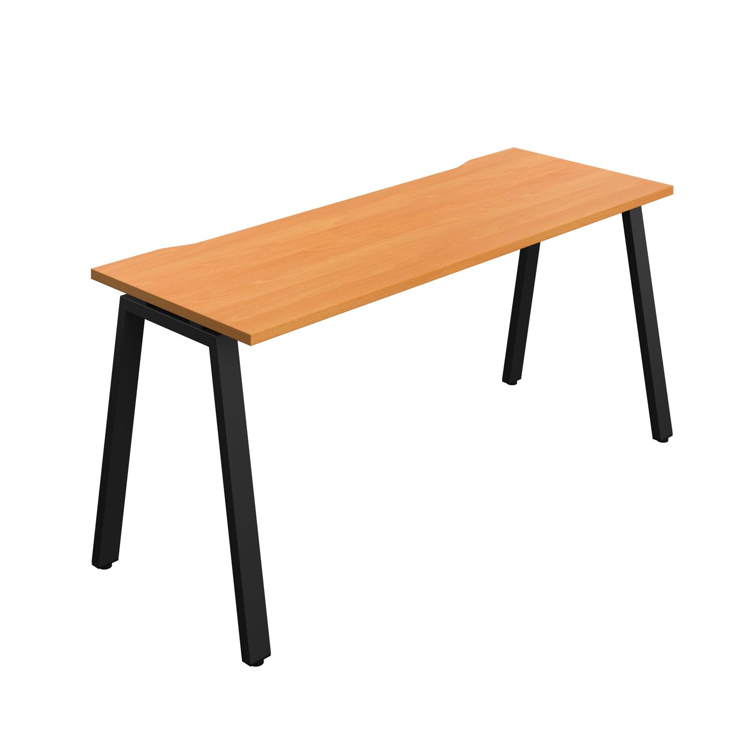 Synergy Bench with Cut Out: 1 Person : A-Frame Leg : 1600 600 Beech/Black