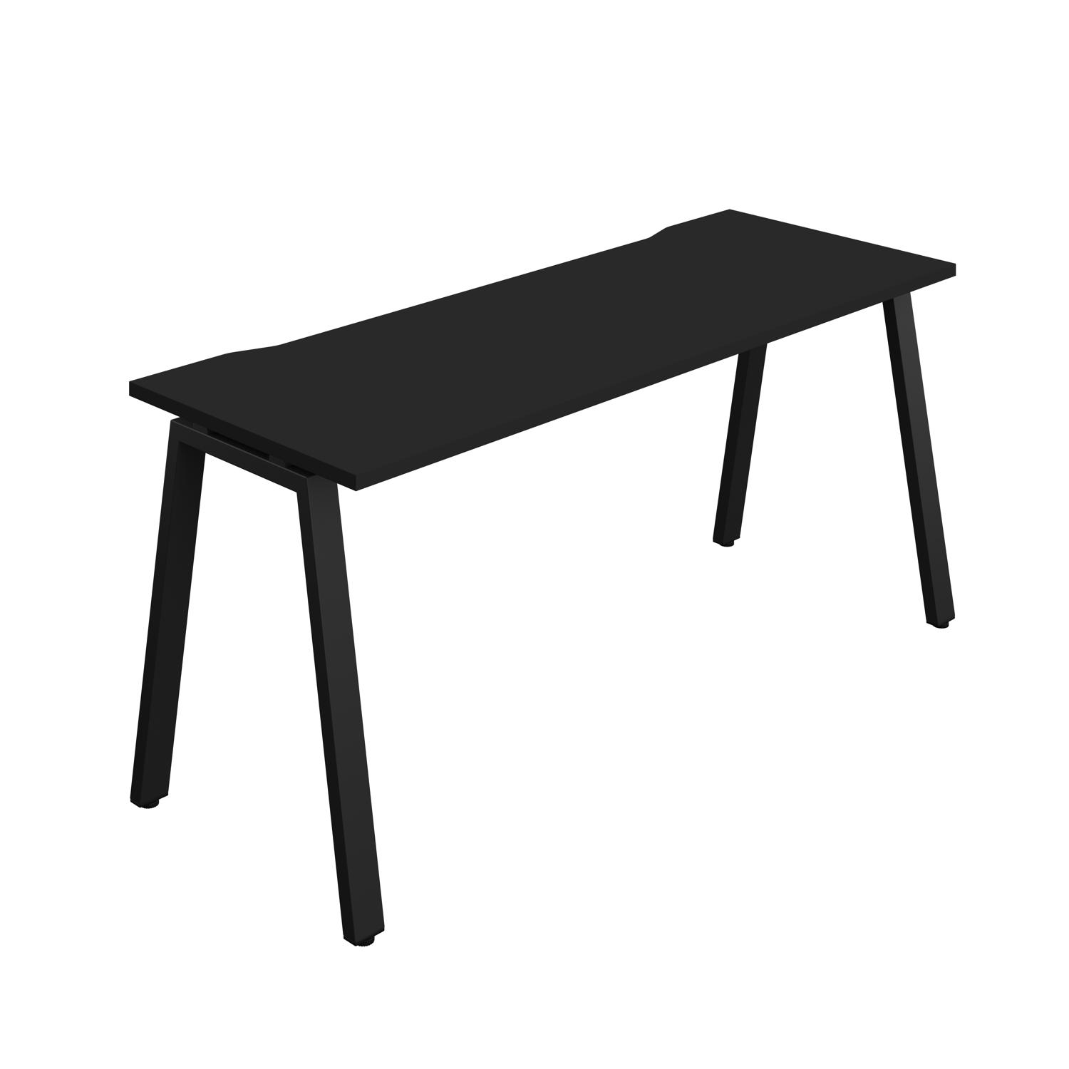 Synergy Bench with Cut Out: 1 Person : A-Frame Leg : 1600 600 Black/Black