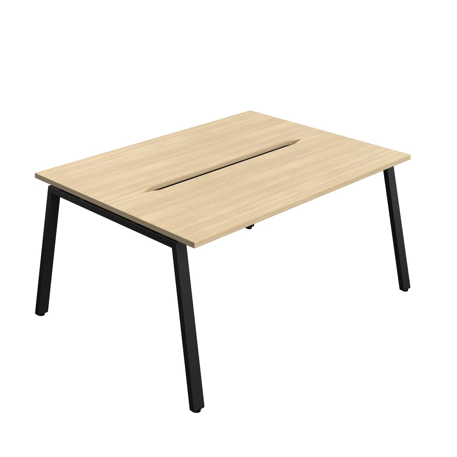 Synergy Bench with Cut Out: 2 Person : A-Frame Leg : 1600 600 Nova Oak/Black