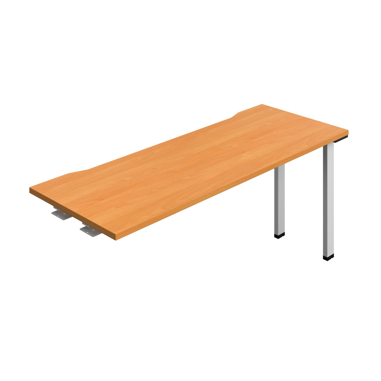 Synergy Bench Extension with Cut Out: 1 Person : 1600 600 Beech/Silver