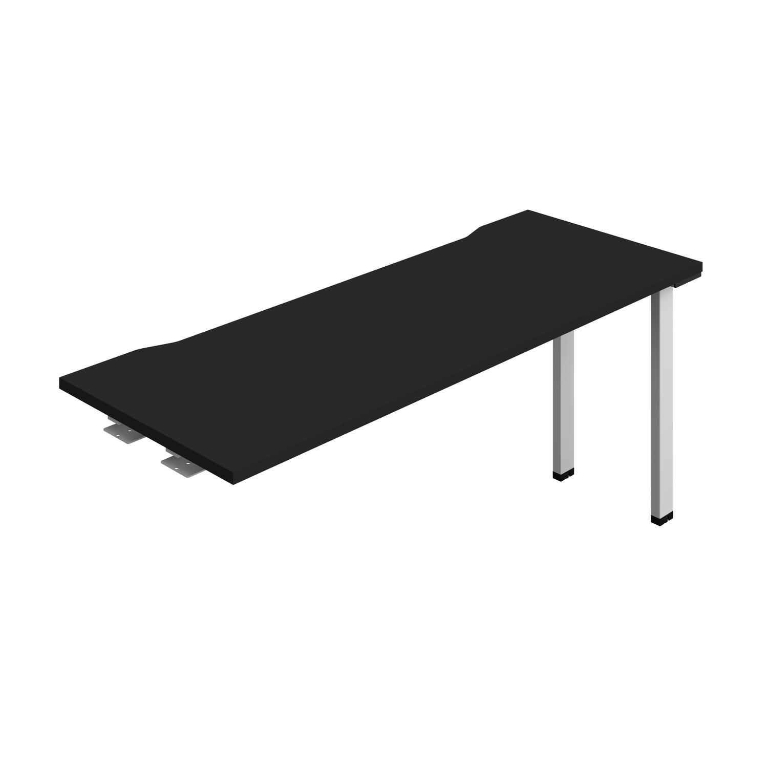 Synergy Bench Extension with Cut Out: 1 Person : 1600 600 Black/Silver Synergy Bench Extension with Cut Out: 1 Person : 1600 600 Black/Silver