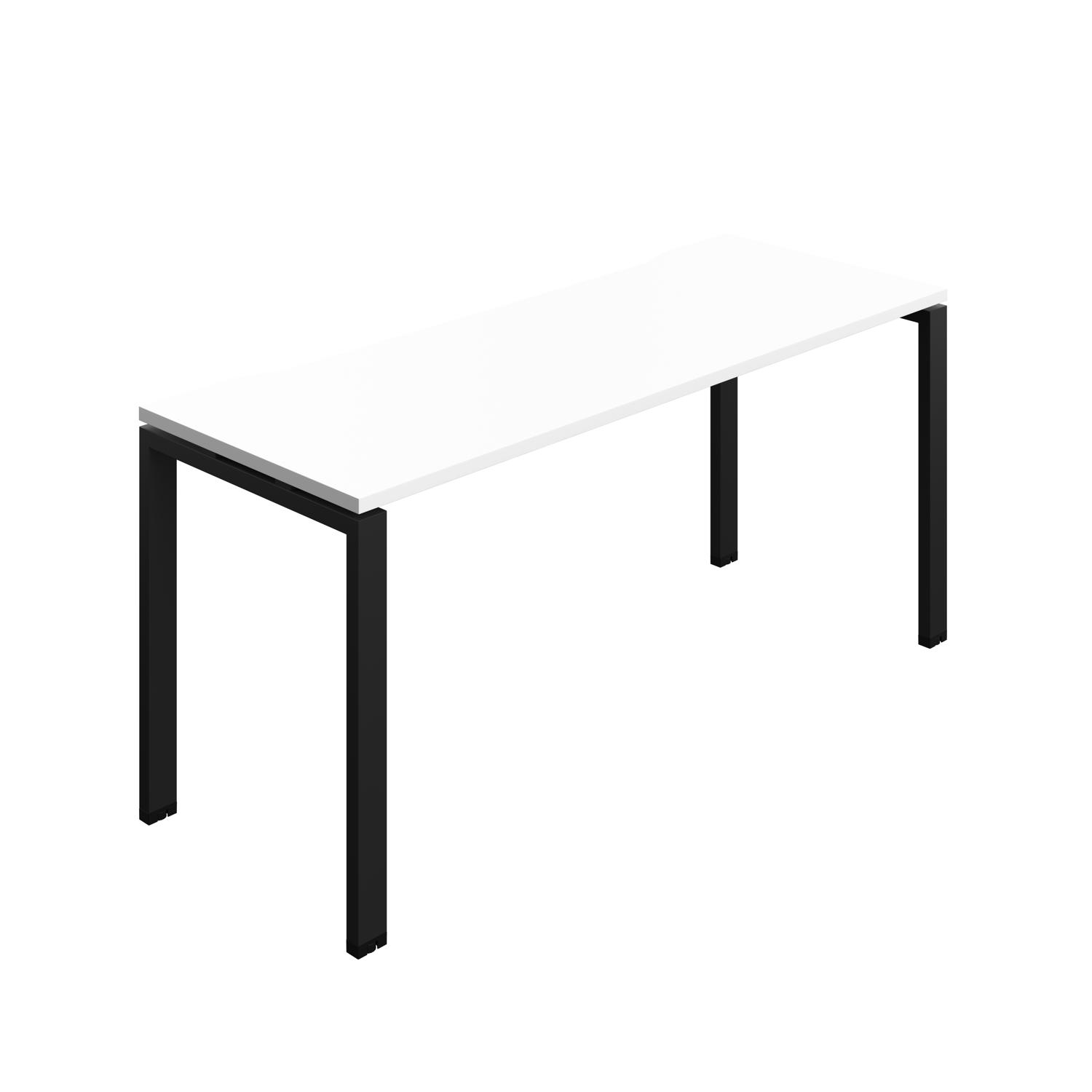 Synergy Bench with Cut Out: 1 Person : Goal Post Leg : 1600 600 White/Black