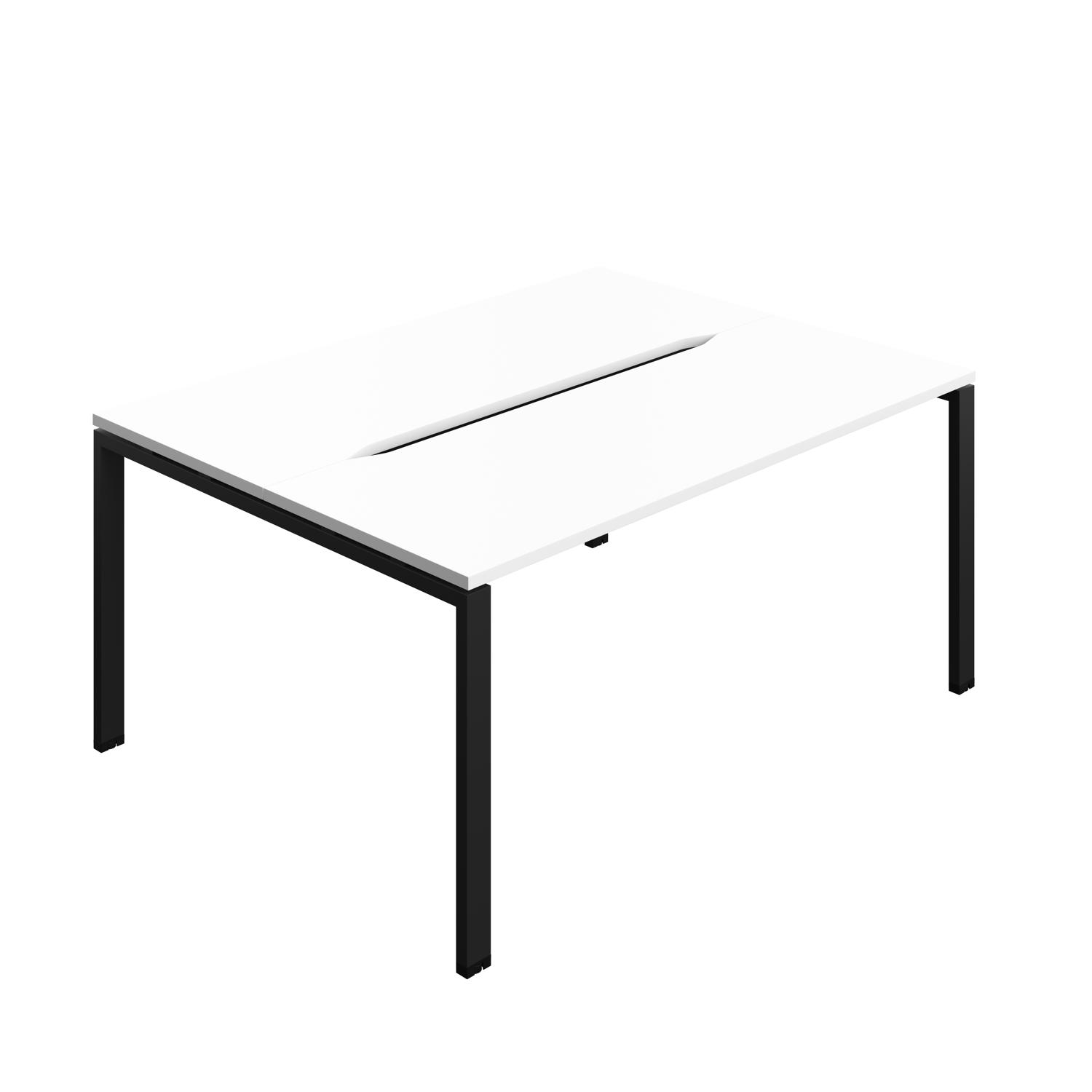 Synergy Bench with Cut Out: 2 Person : Goal Post Leg : 1600 600 White/Black