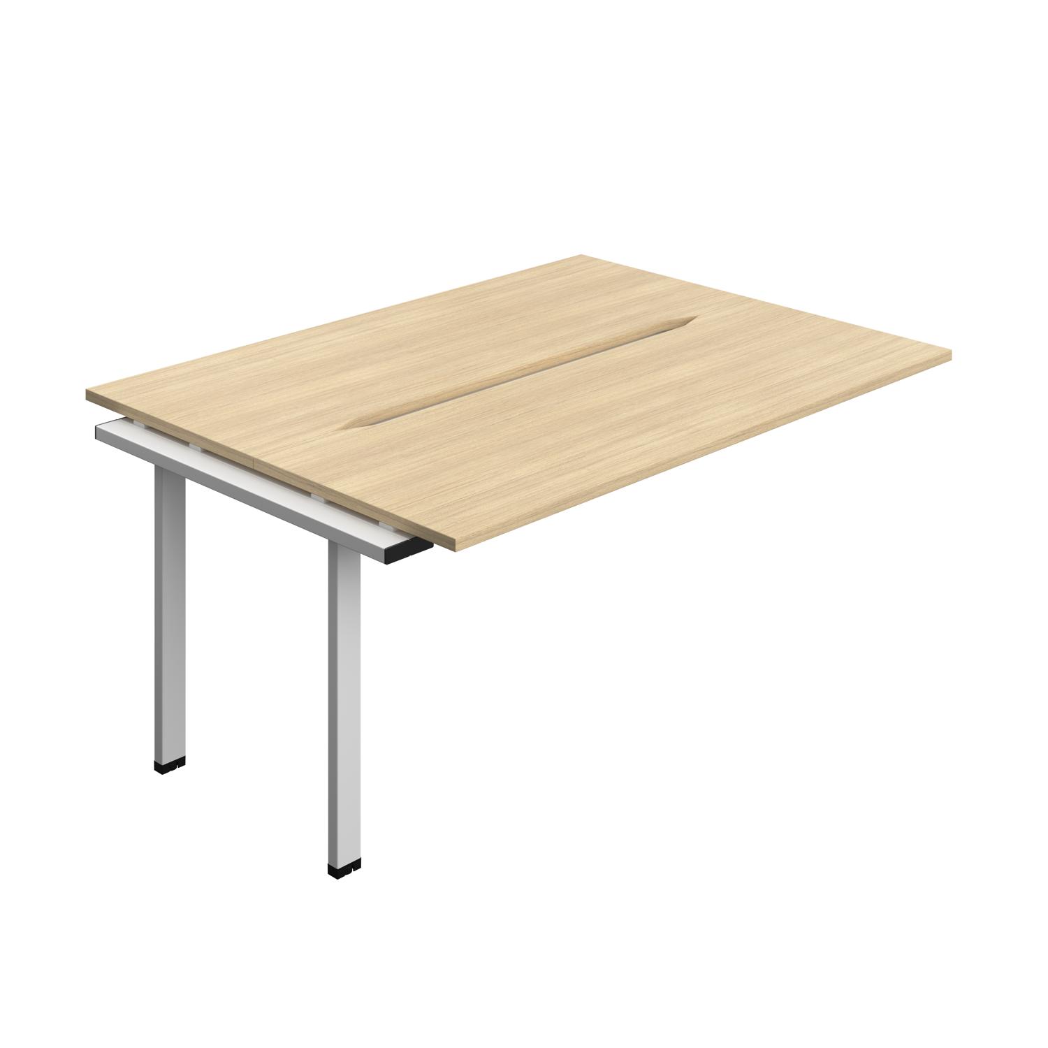 Synergy Bench Extension with Cut Out: 2 Person : 1600 600 Nova Oak/Silver