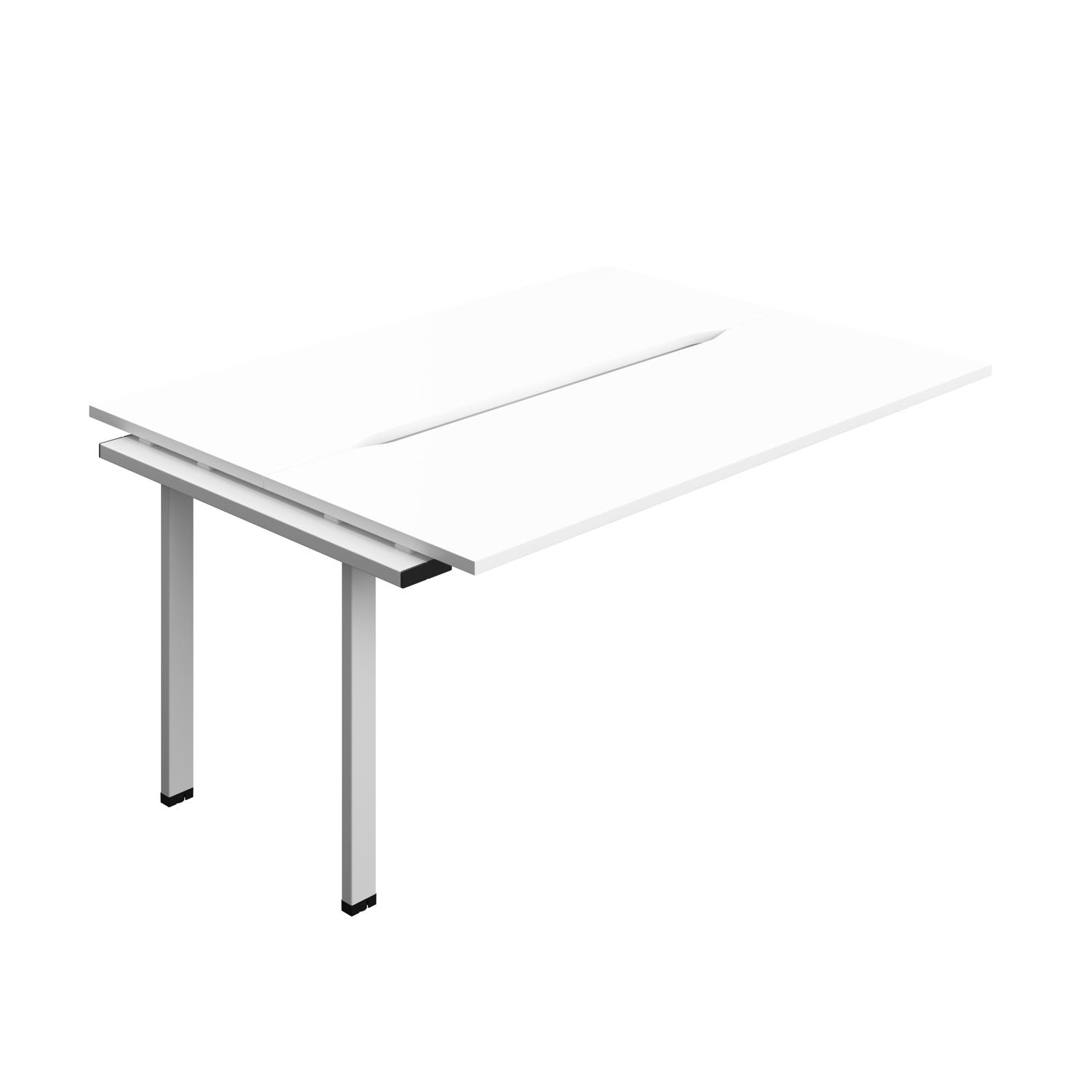 Synergy Bench Extension with Cut Out: 2 Person : 1600 600 White/Silver