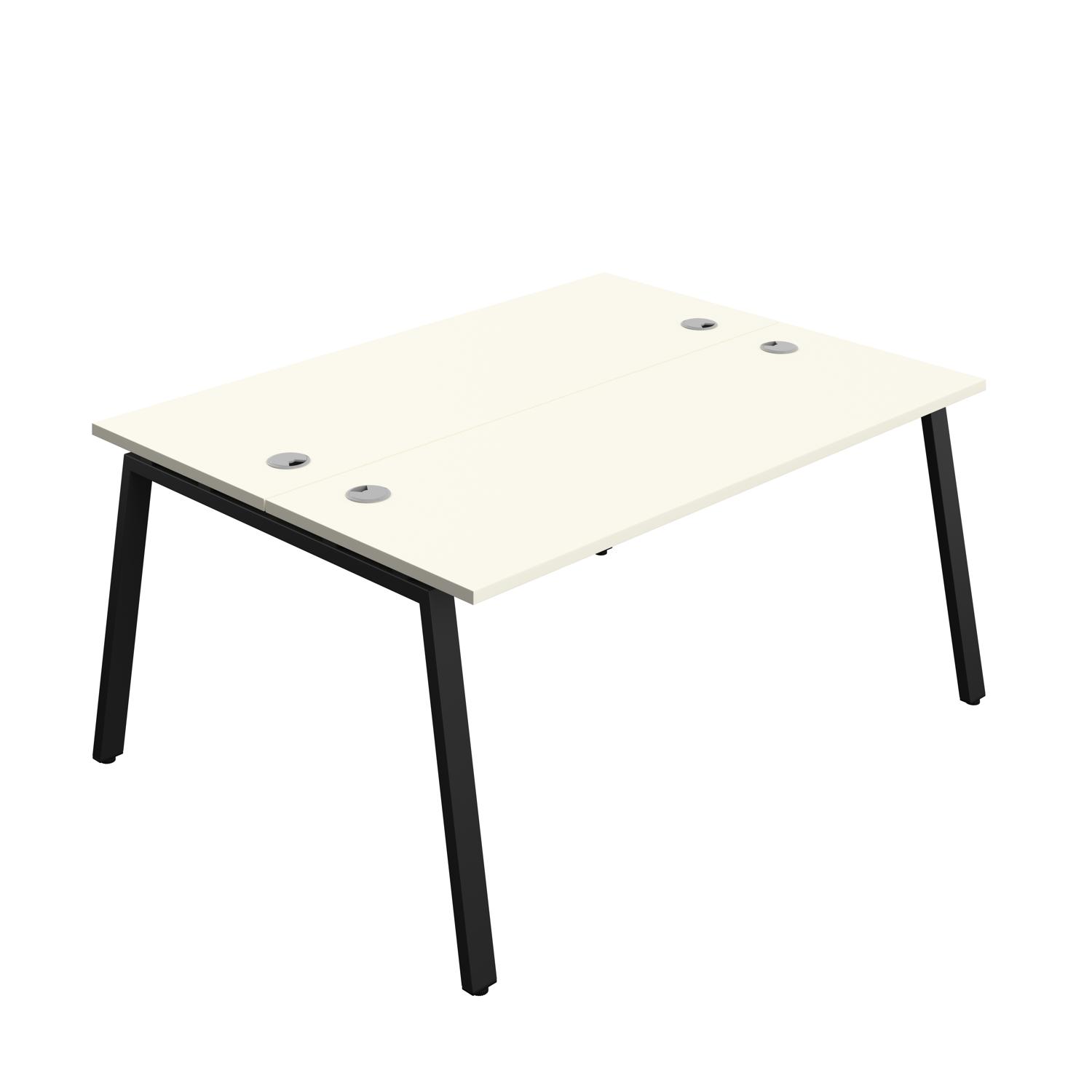 Synergy Bench with Cable Ports: 2 Person : A-Frame Leg : 1600 600 White/Black