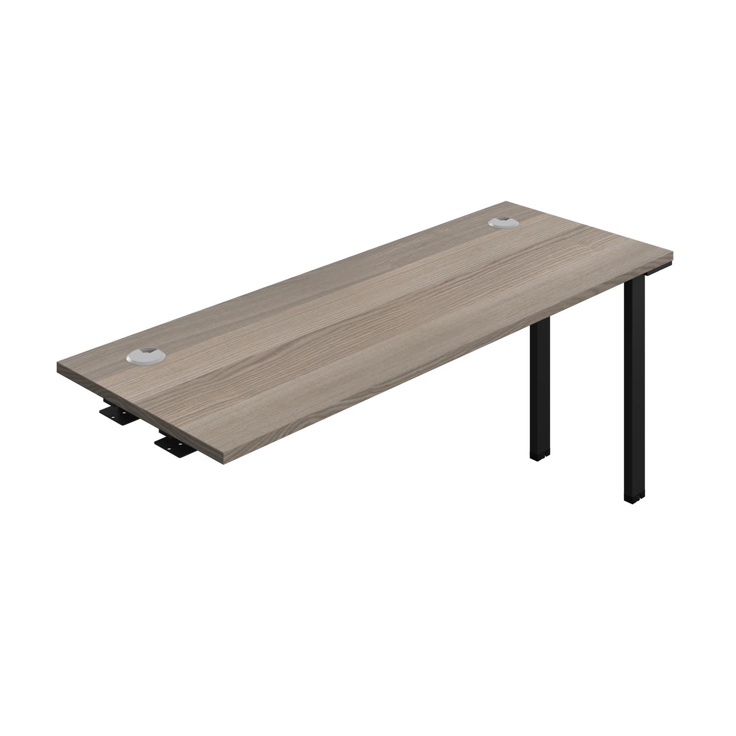 Synergy Bench Extension with Cable Ports: 1 Person : 1600 600 Grey Oak/Black