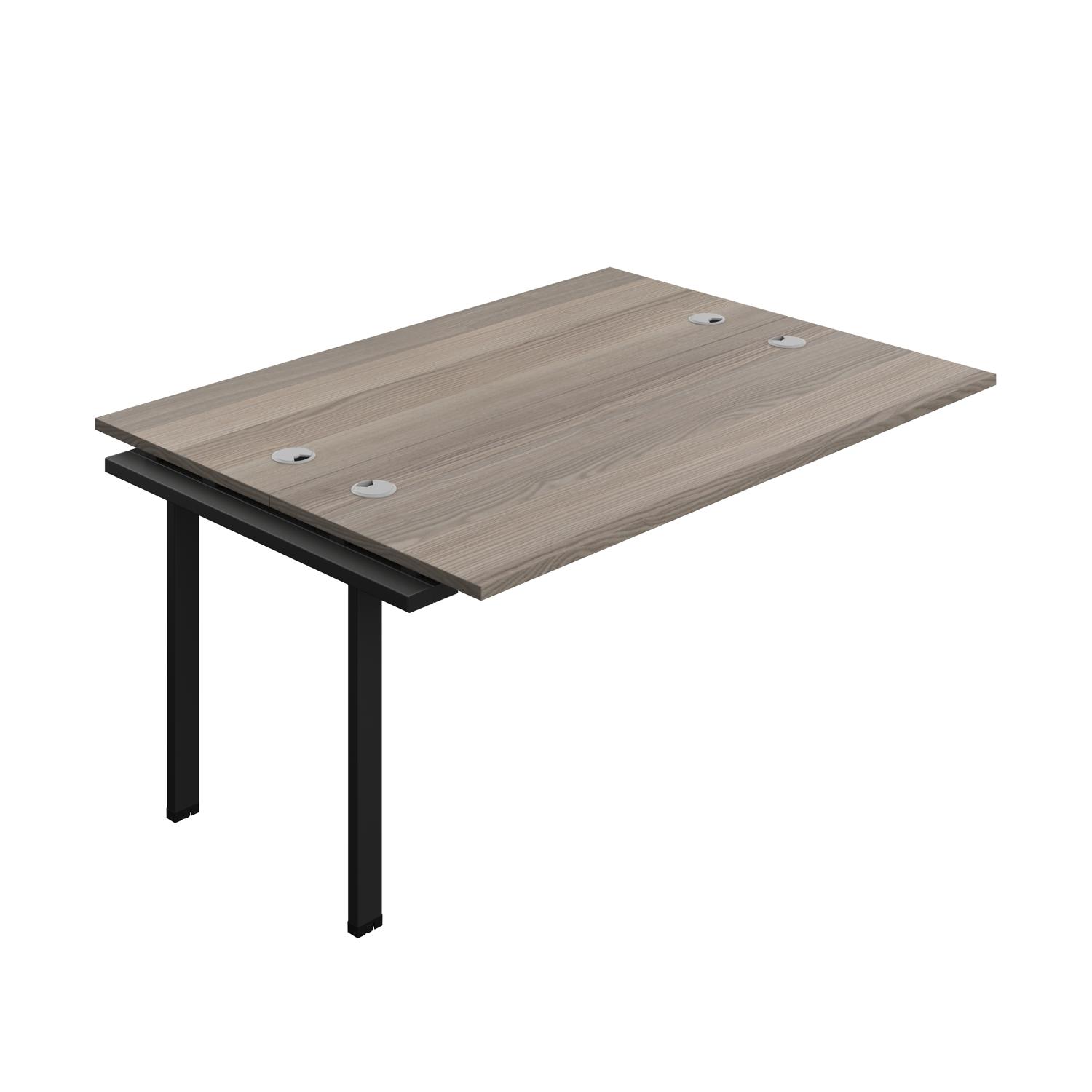 Synergy Bench Extension with Cable Ports: 2 Person : 1600 600 Grey Oak/Black