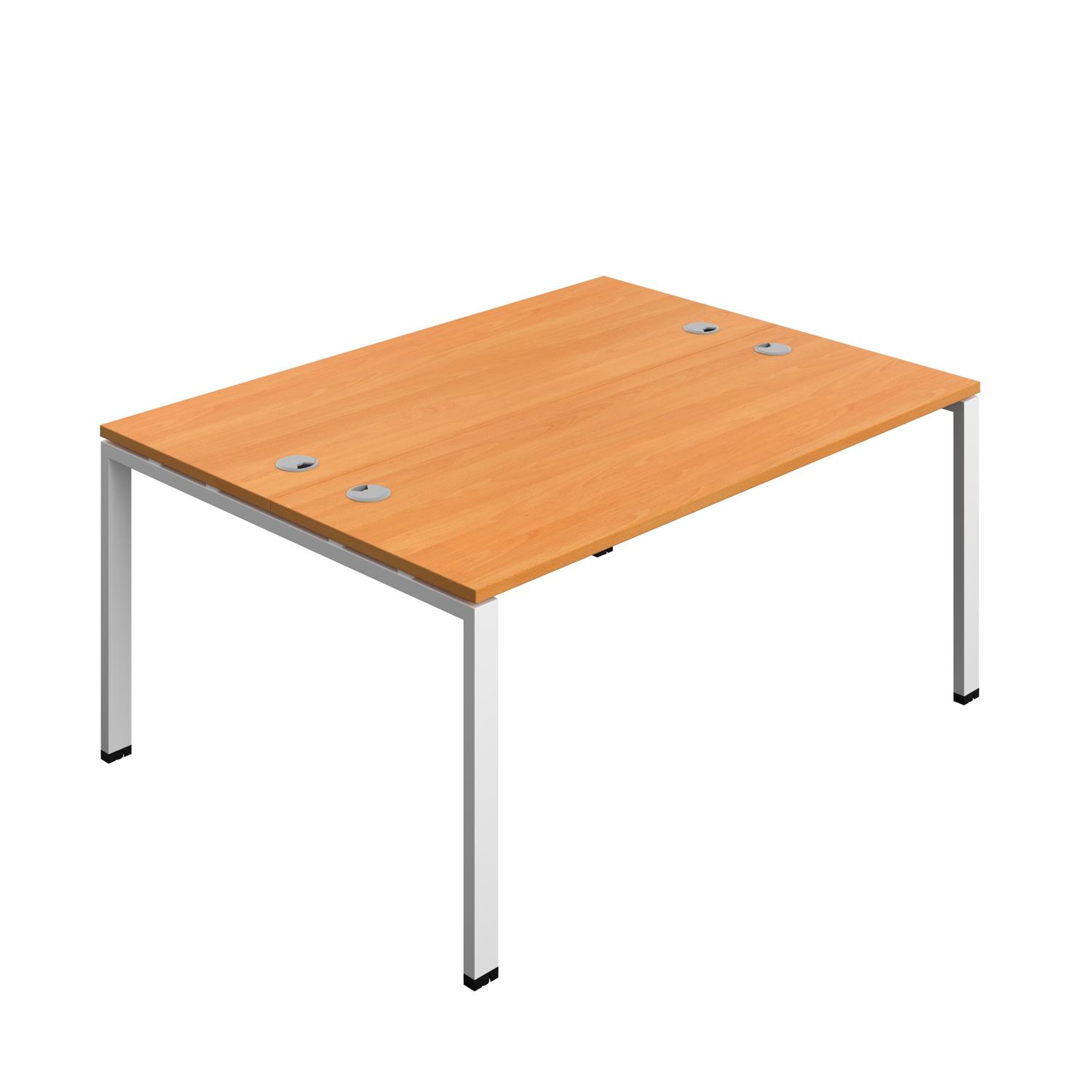 Synergy Bench with Cable Ports: 2 Person : Goal Post Leg : 1600 600 Beech/White