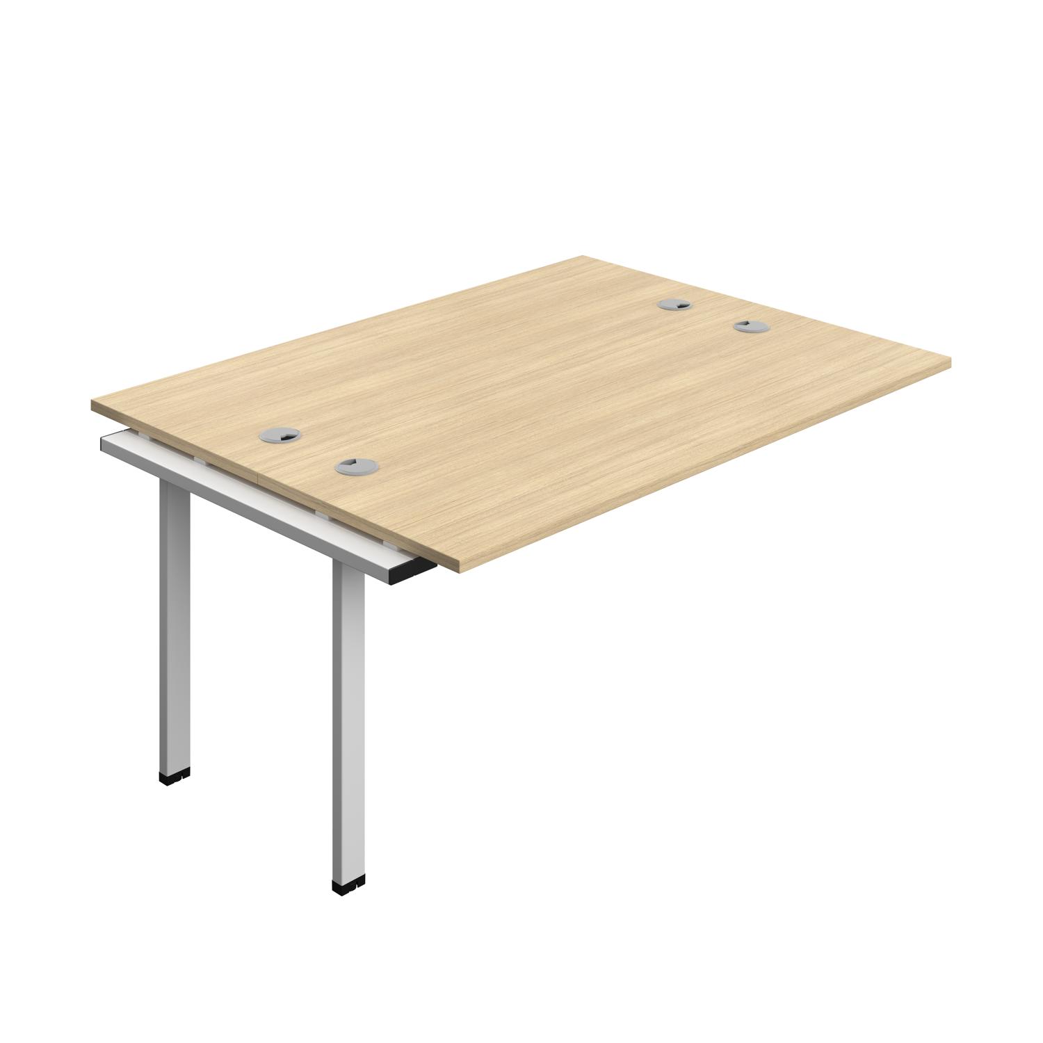 Synergy Bench Extension with Cable Ports: 2 Person : 1600 600 Nova Oak/Silver