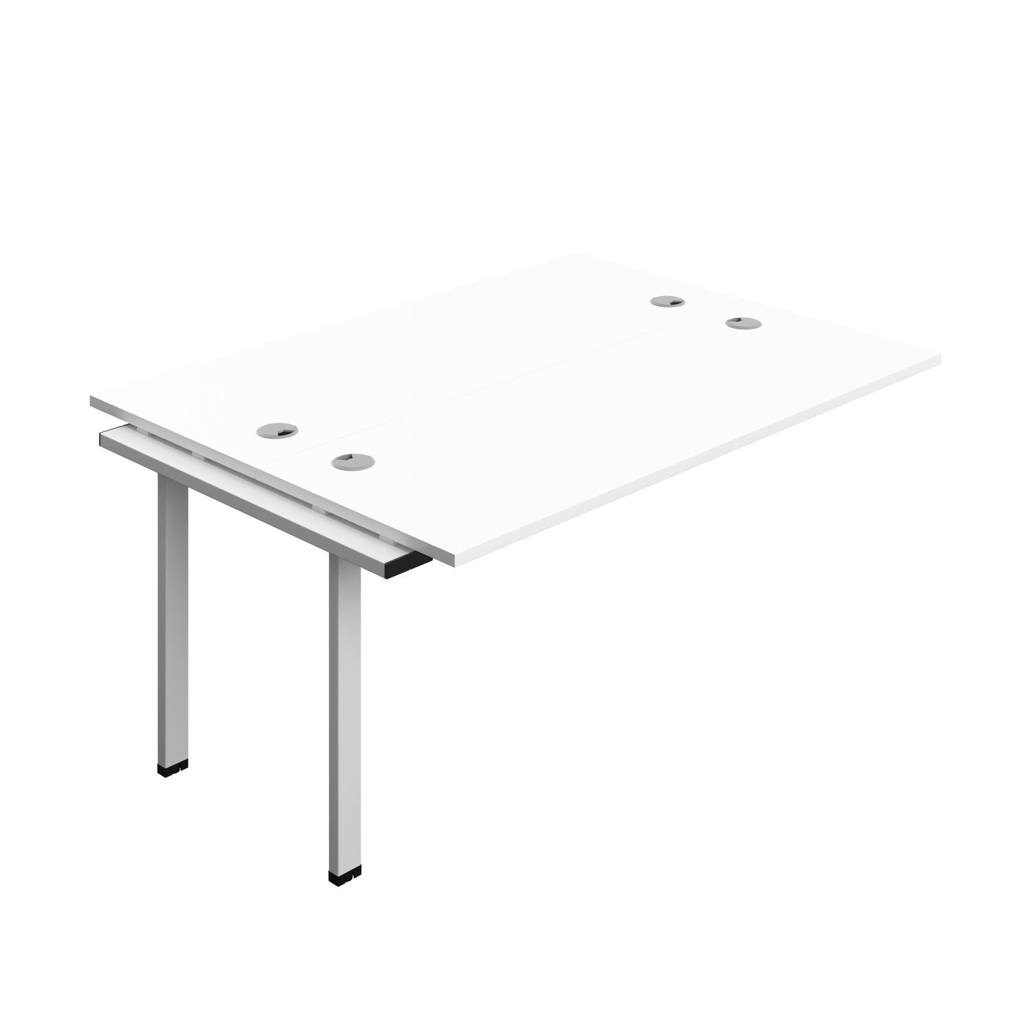 Synergy Bench Extension with Cable Ports: 2 Person : 1600 600 White/Silver