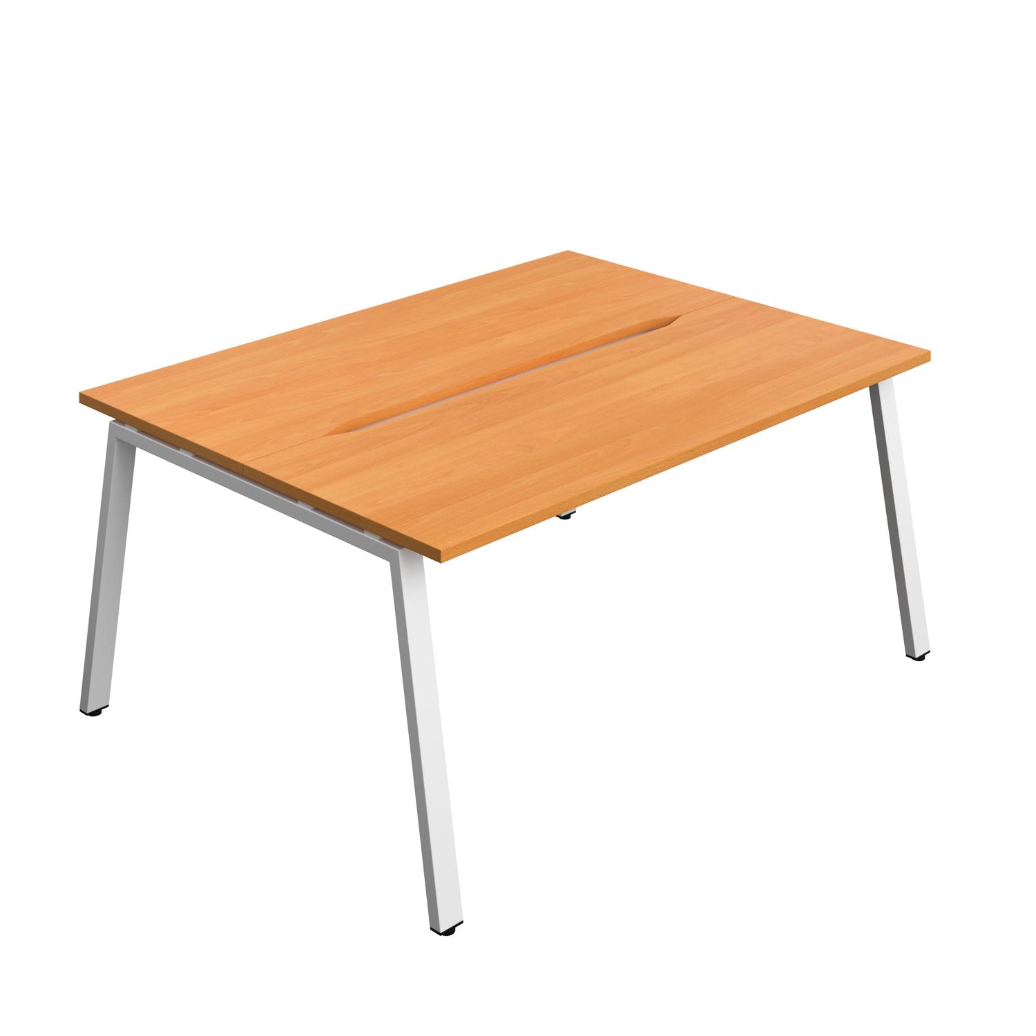 Synergy Bench with Cut Out: 2 Person : A-Frame Leg : 1600 700 Beech/White