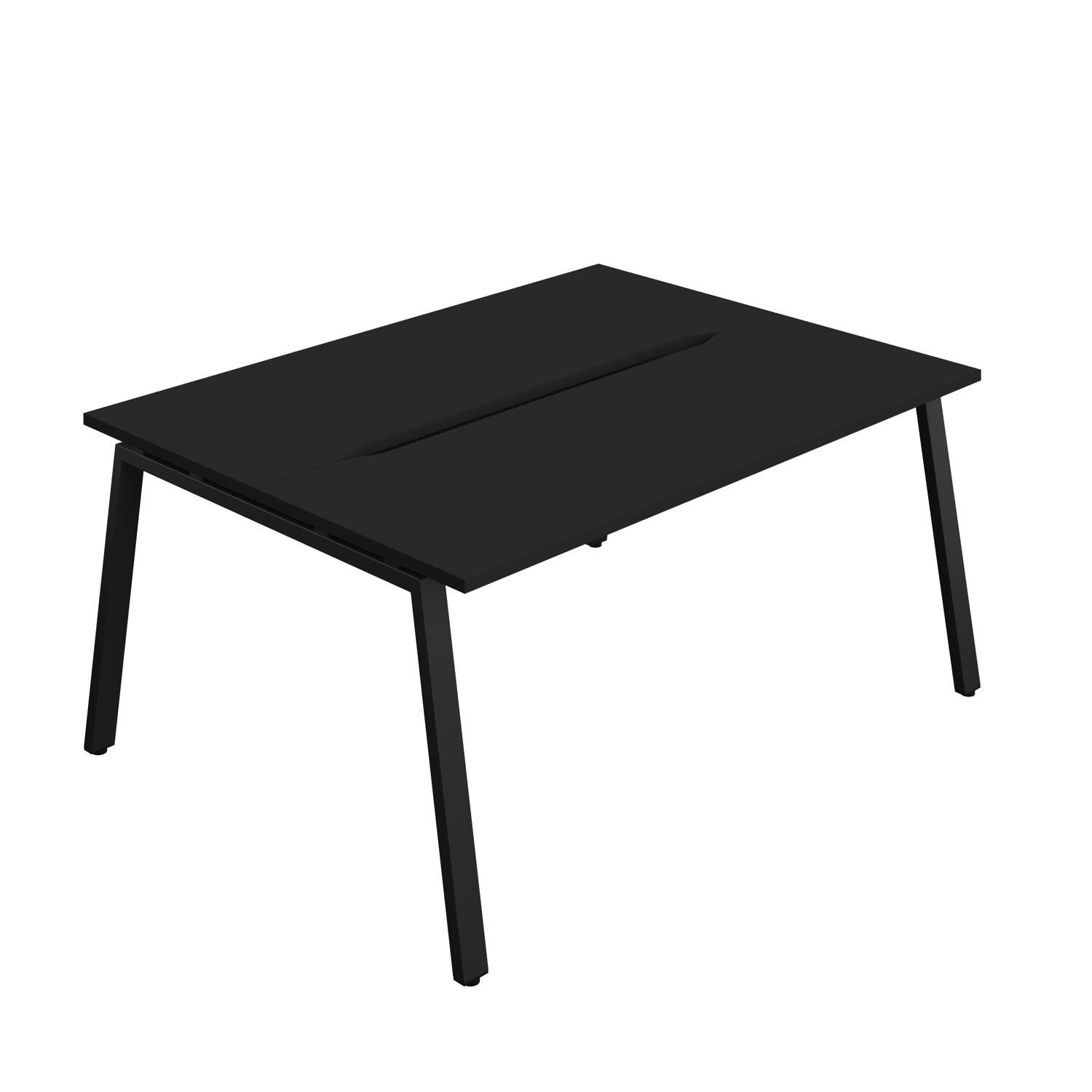 Synergy Bench with Cut Out: 2 Person : A-Frame Leg : 1600 700 Black/Black