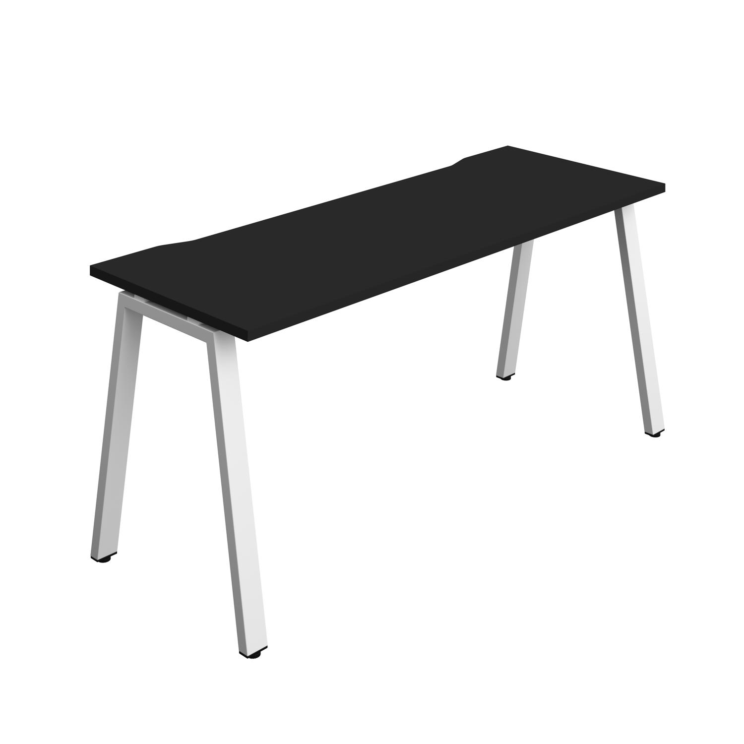 Synergy Bench with Cut Out: 1 Person : A-Frame Leg : 1600 700 Black/White