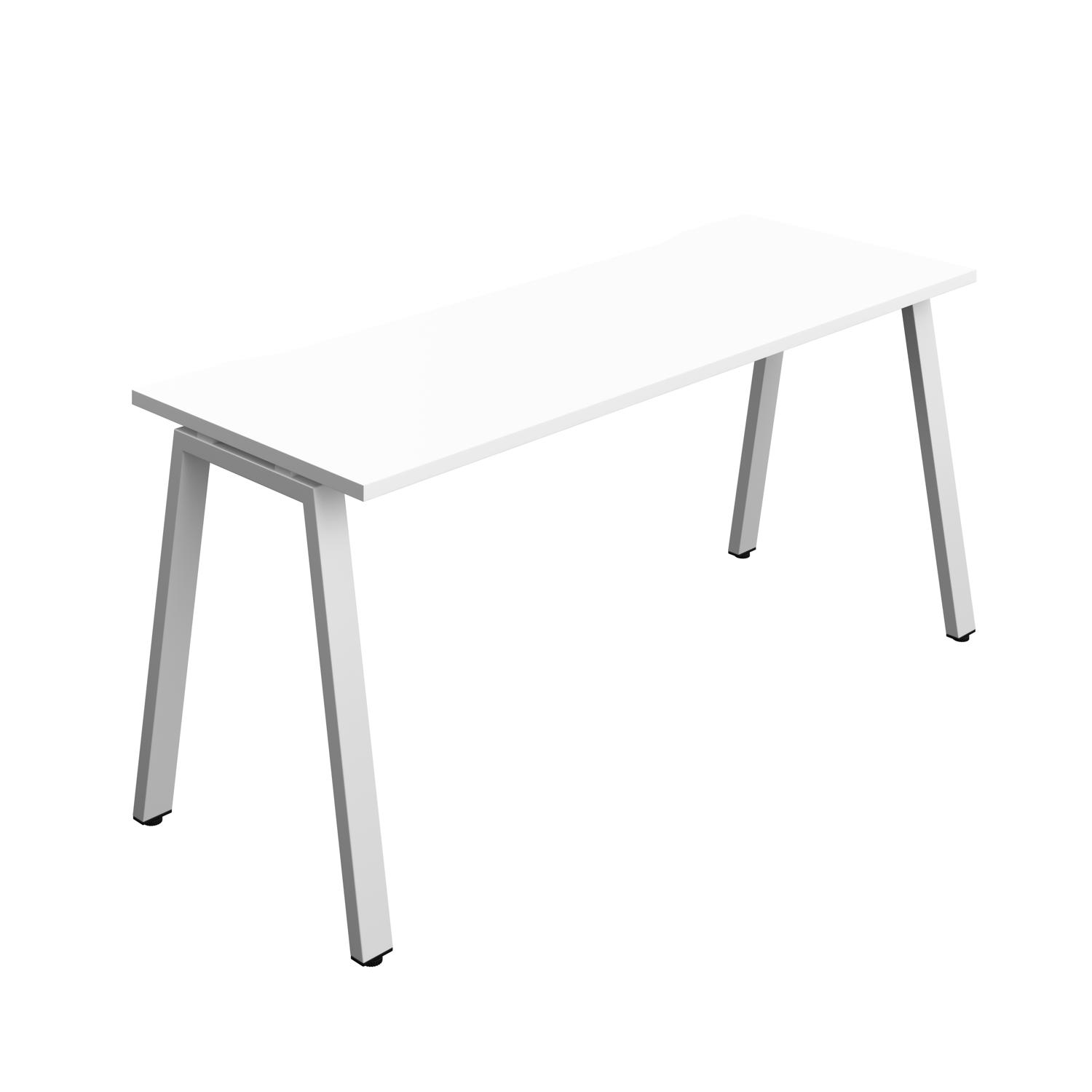 Synergy Bench with Cut Out: 1 Person : A-Frame Leg : 1600 700 White/Silver